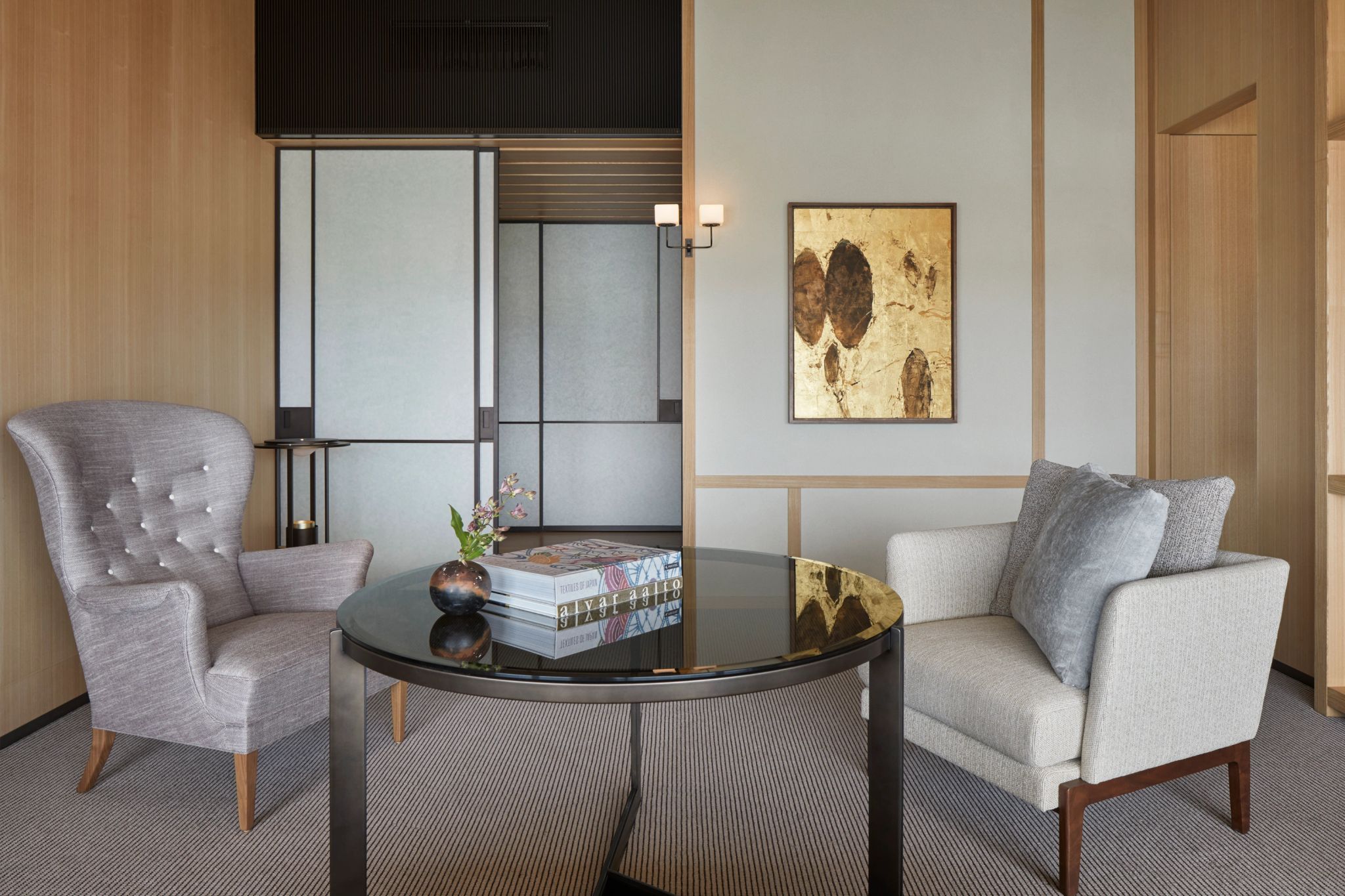 Sala de Estar Higashiyama House   area de estar - decoraçao de luxo – suite premium