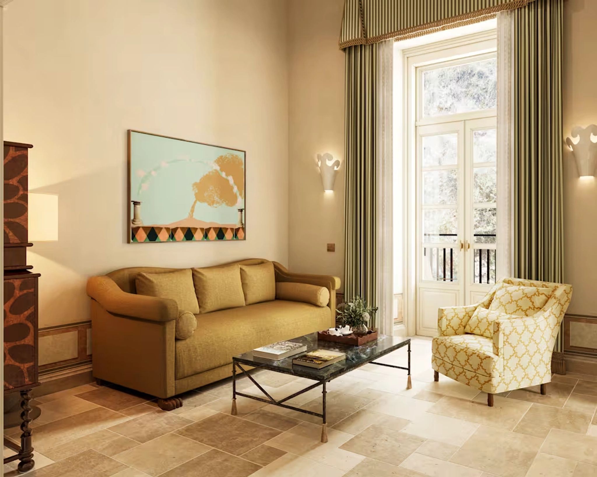 Clementina Suite sala de estar - sofa cama - mesa de jantar