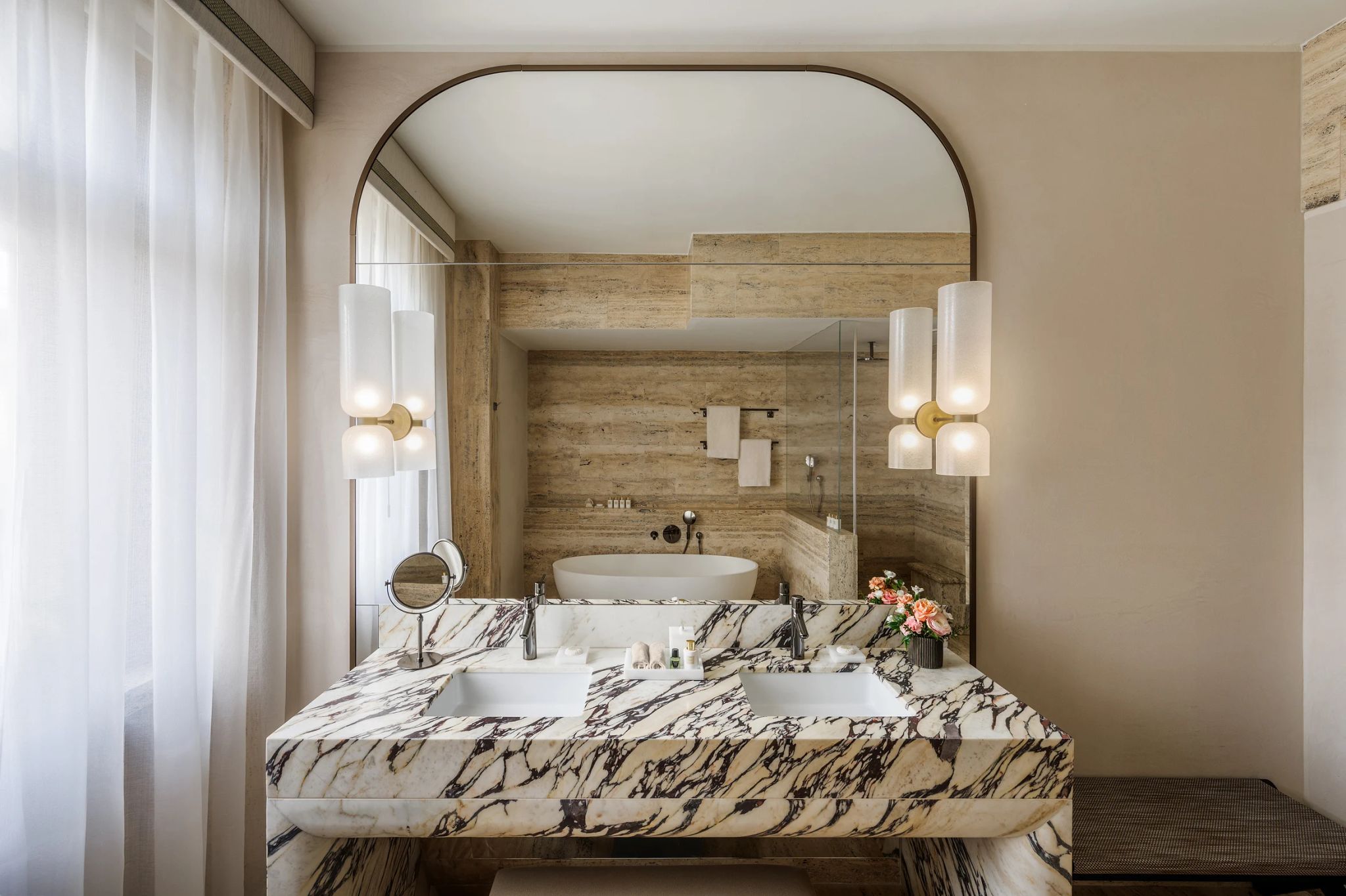 banheiro do park hyatt – banho de banheira - banheira de luxo