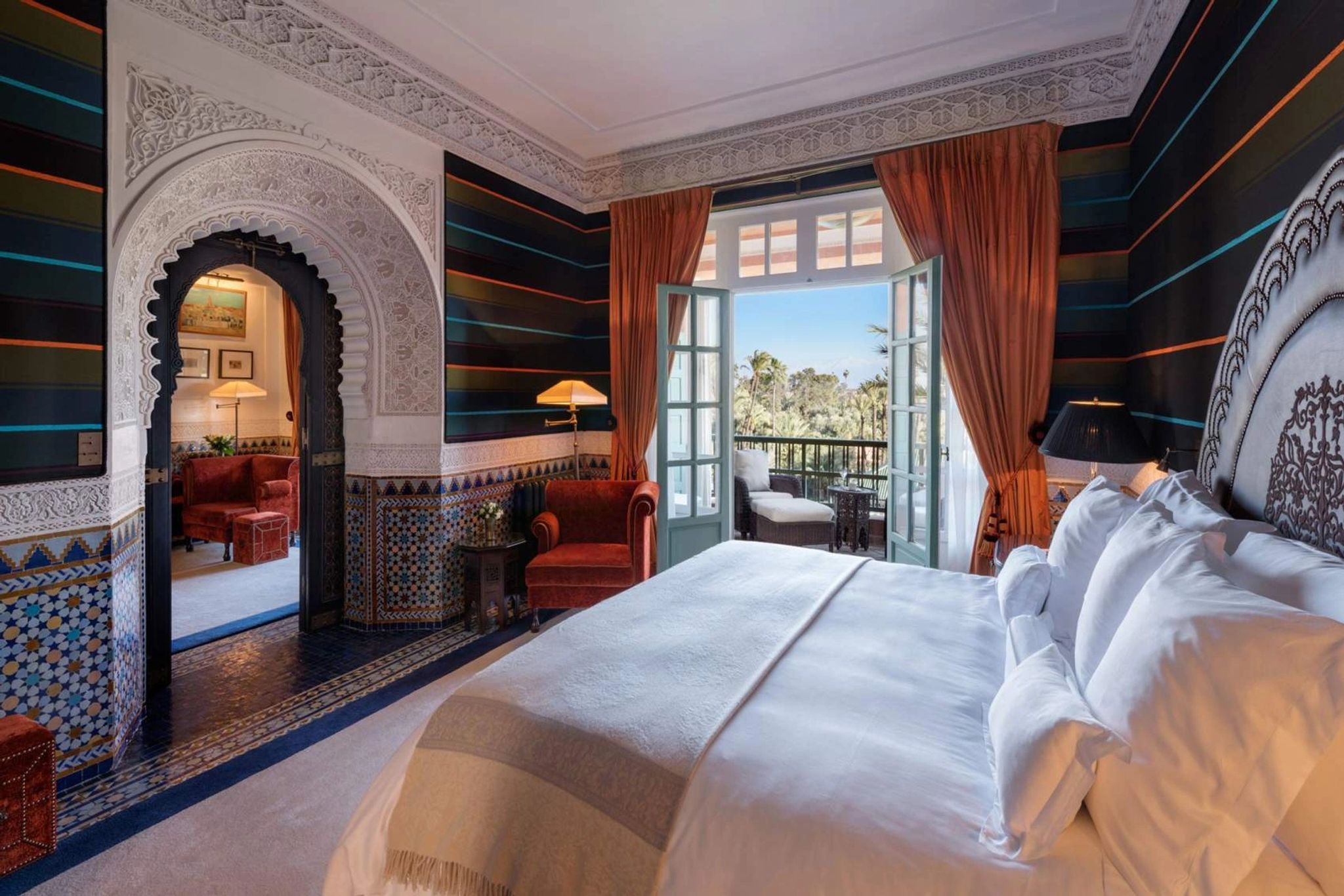 Suite Majorelle suite majorelle mamounia - cama king azul - suite jardins piscina