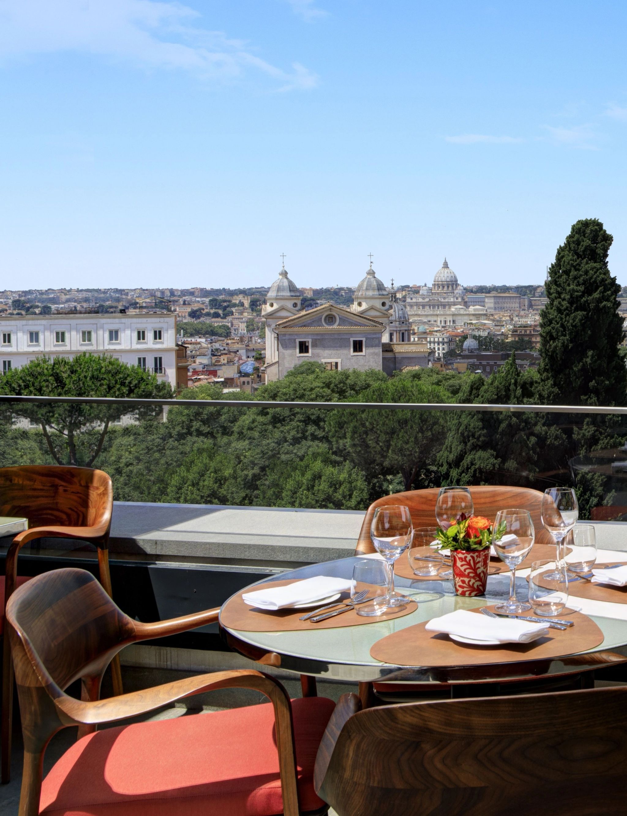 terraço vista roma - almoço ao ar livre - almoço em roma - area gourmet 