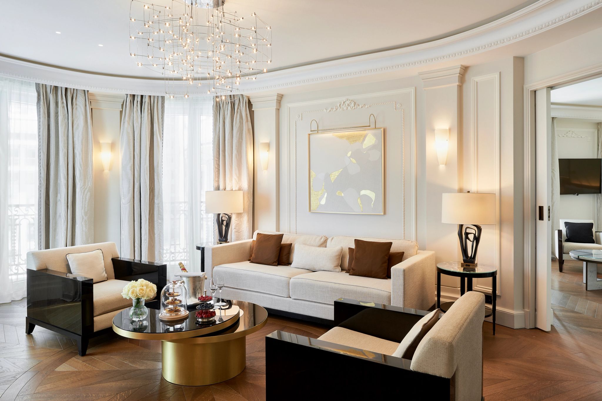 sala de estar suite – sala suite deluxe – sala hotel de paris