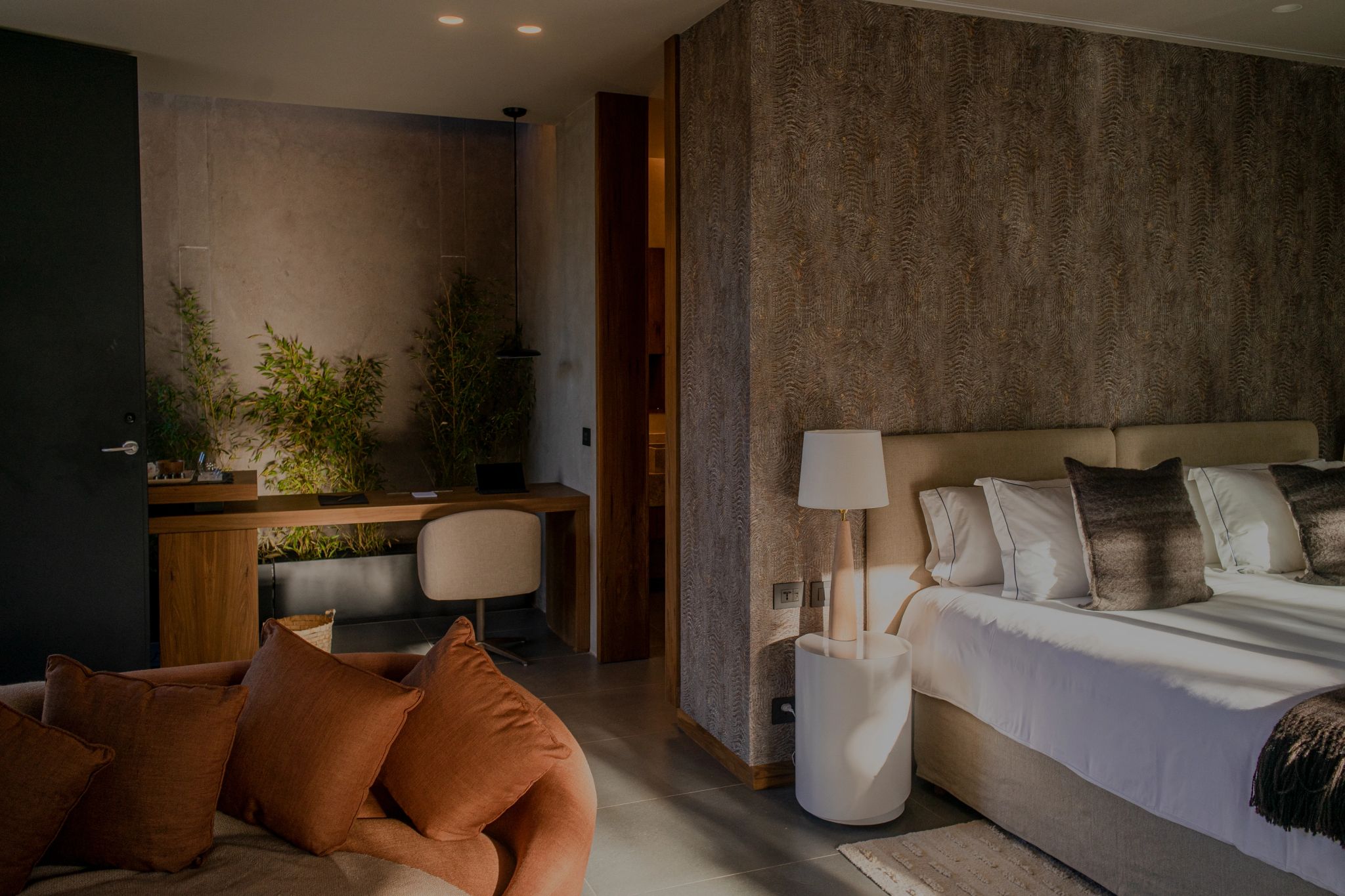 Spa Suite Sauna cama king-size – spa suite – mesa de trabalho