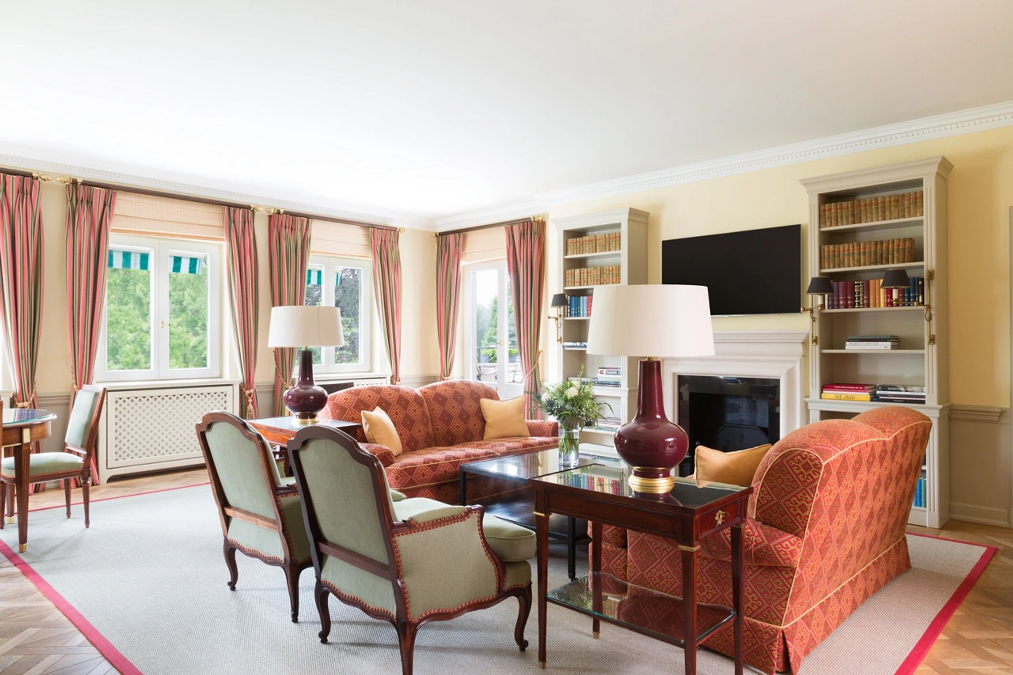 sala estar luxuosa - vista panoramica - ambiente classico