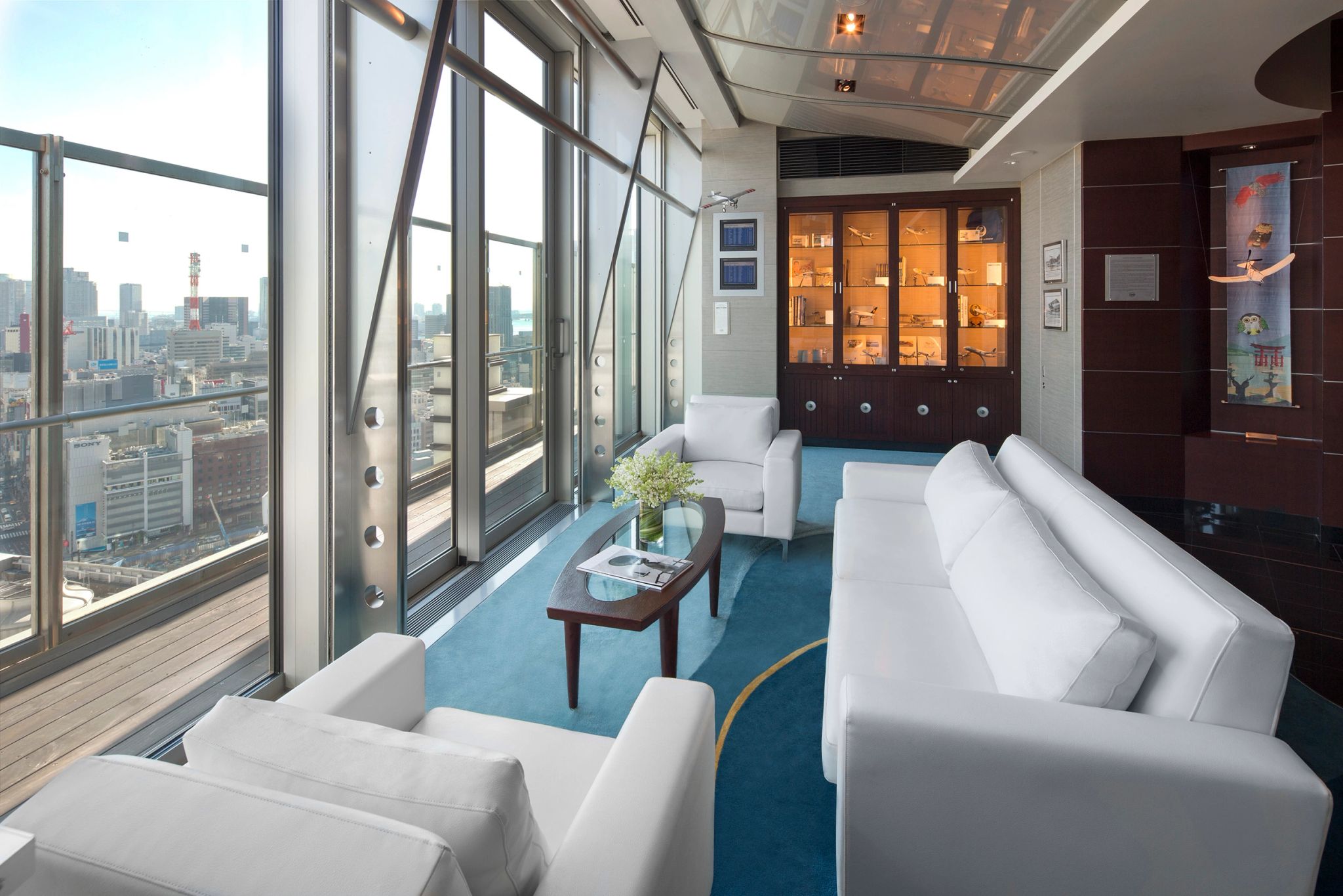 lounge vista toquio -  lounge de luxo - vista panoramica toquio - sala moderna