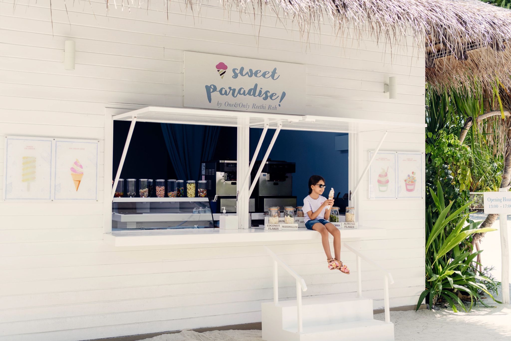 Restaurante Beach Club gelato italiano - beach club - sorveteria - sweet paradise - verao nas maldivas