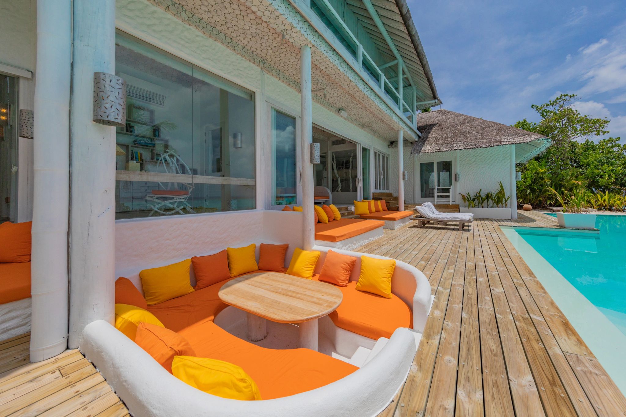 Villa 1 bangalo sobre agua - deck de madeira - piscina