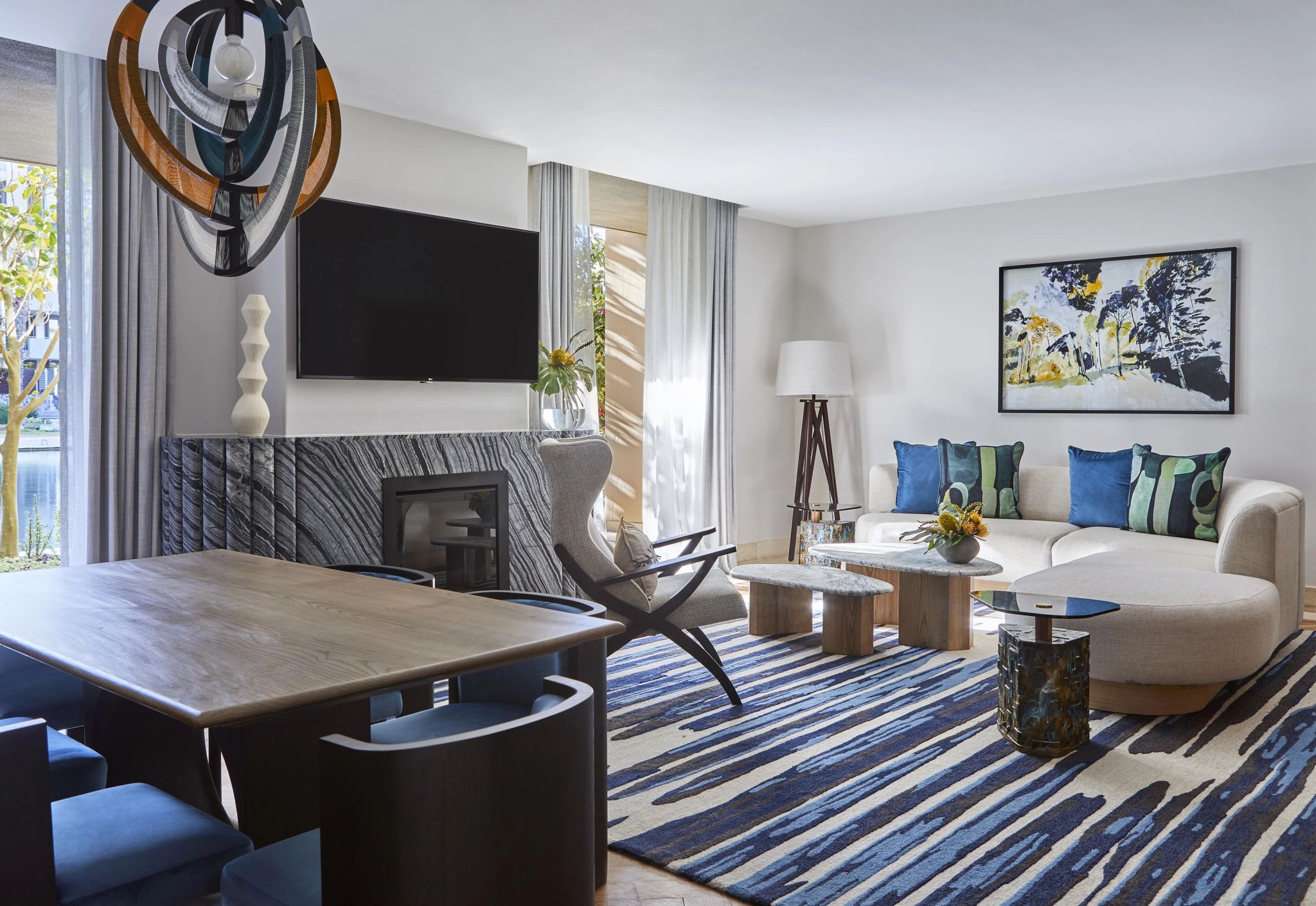 sala de estar - sala moderna - suite ampla - suite com sala - grand suite