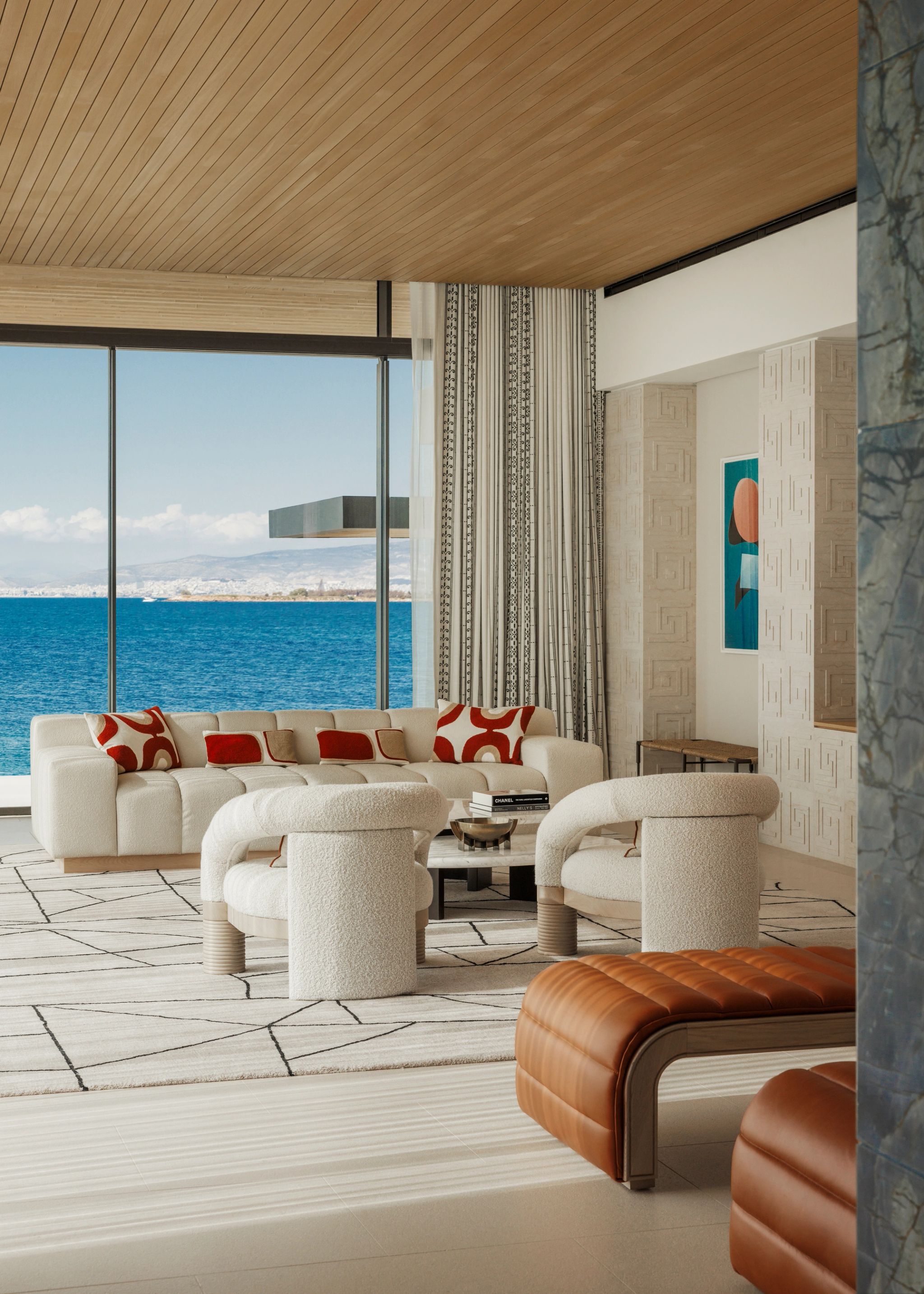 Villa One sala de estar – decoracao moderna – vista mar