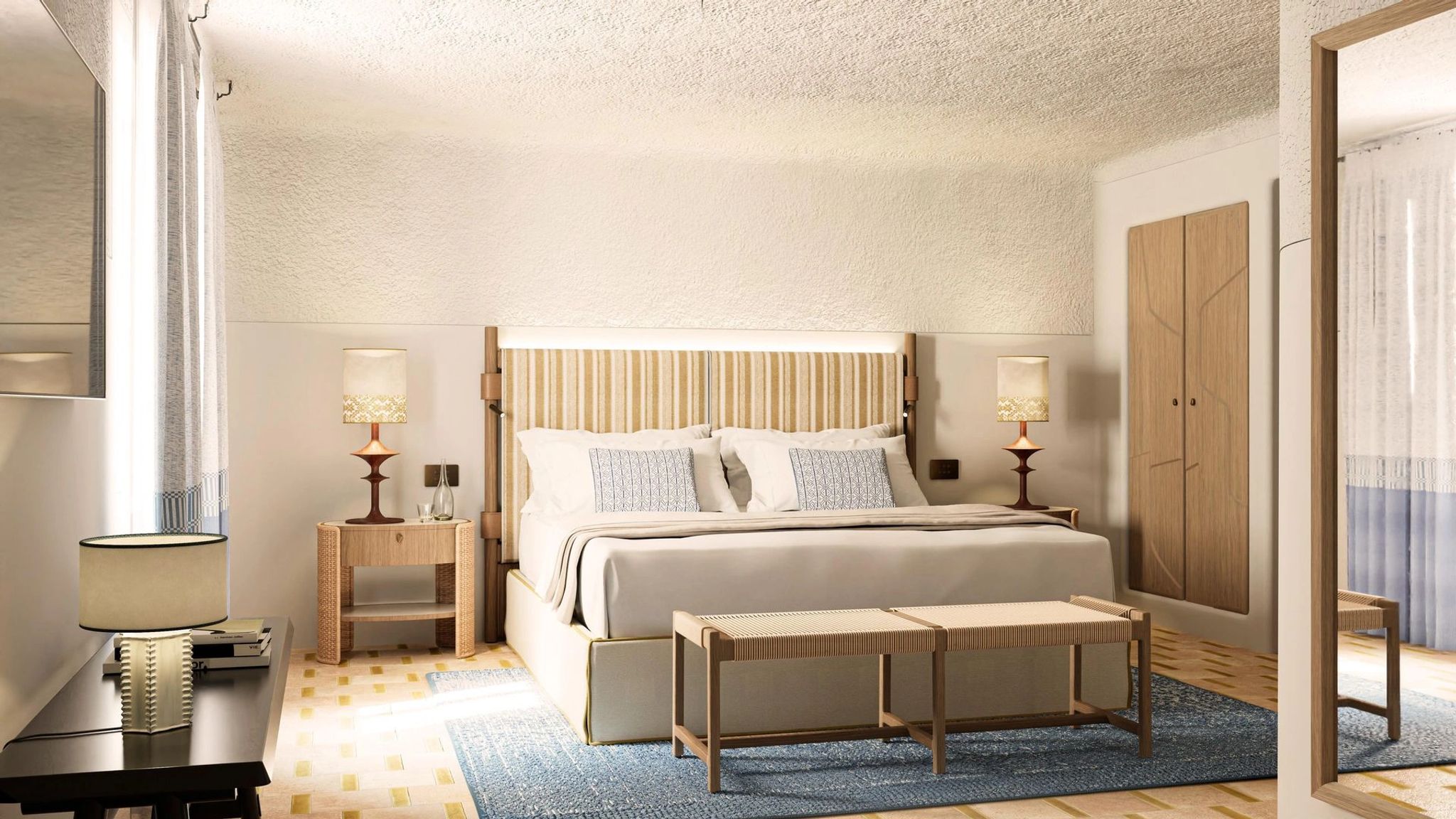 Azzurra Sea View Suite with Terrace cama king size - decoracao minimalista - suite azzurra