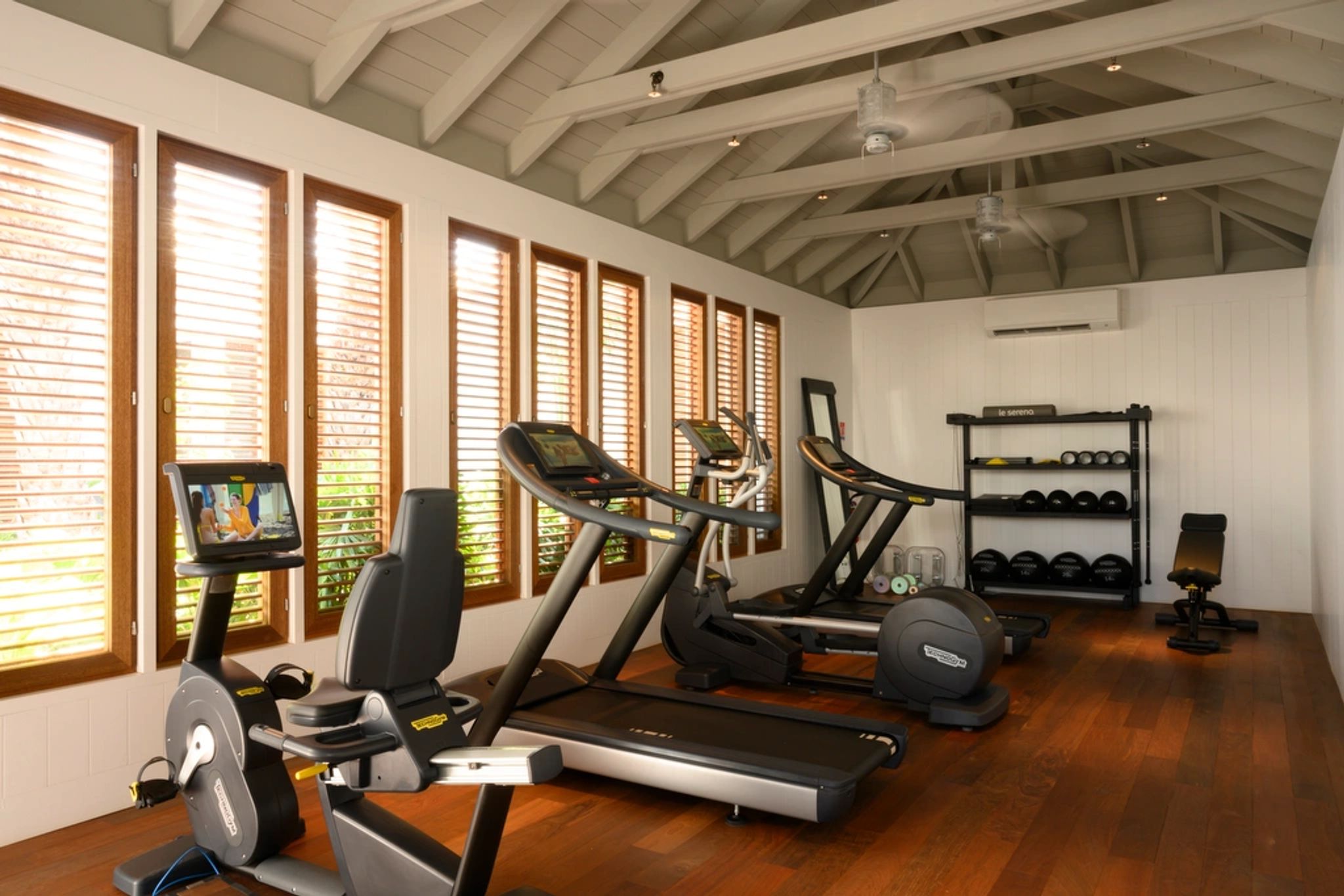 Academia do resort Le Sereno St Barth academia de luxo – academia - espaço fitness - academia 24h - academia com personal