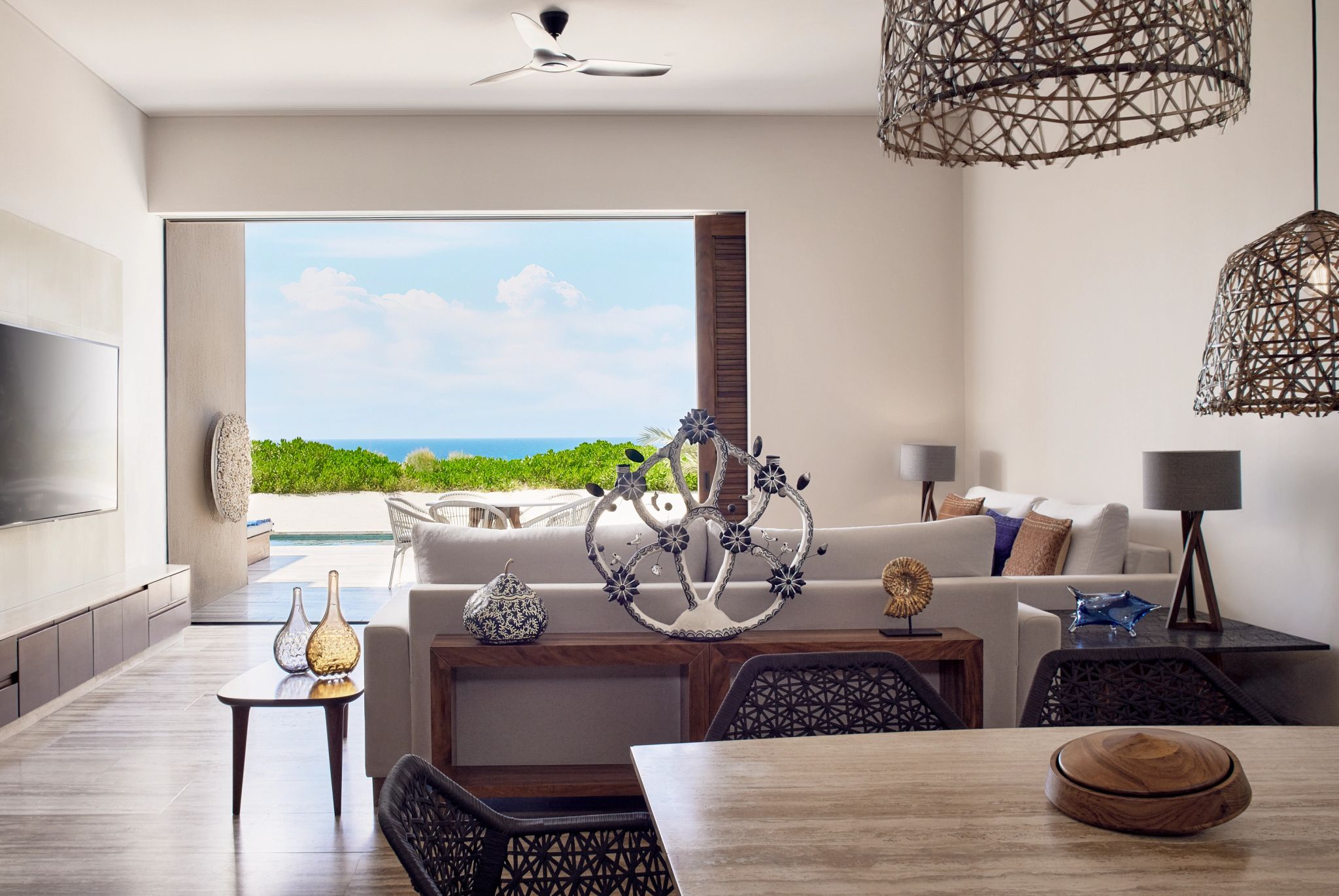 Cortes Beachfront One Bedroom Suite King Ground Floor Private Pool Terrace sala de estar - vista mar - suite vista mar - suite com sala - sala moderna