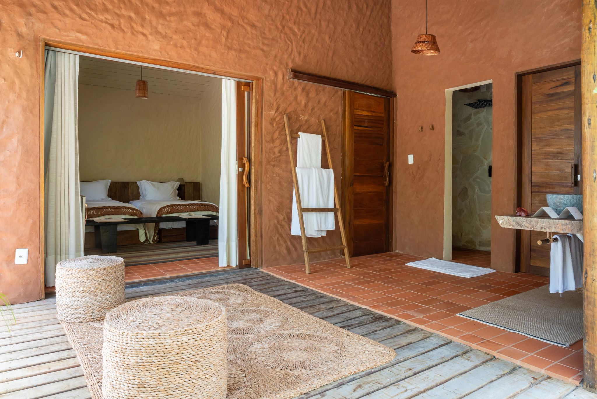 Bangalô 2 decoraçao rustica - design tropical - camas twin