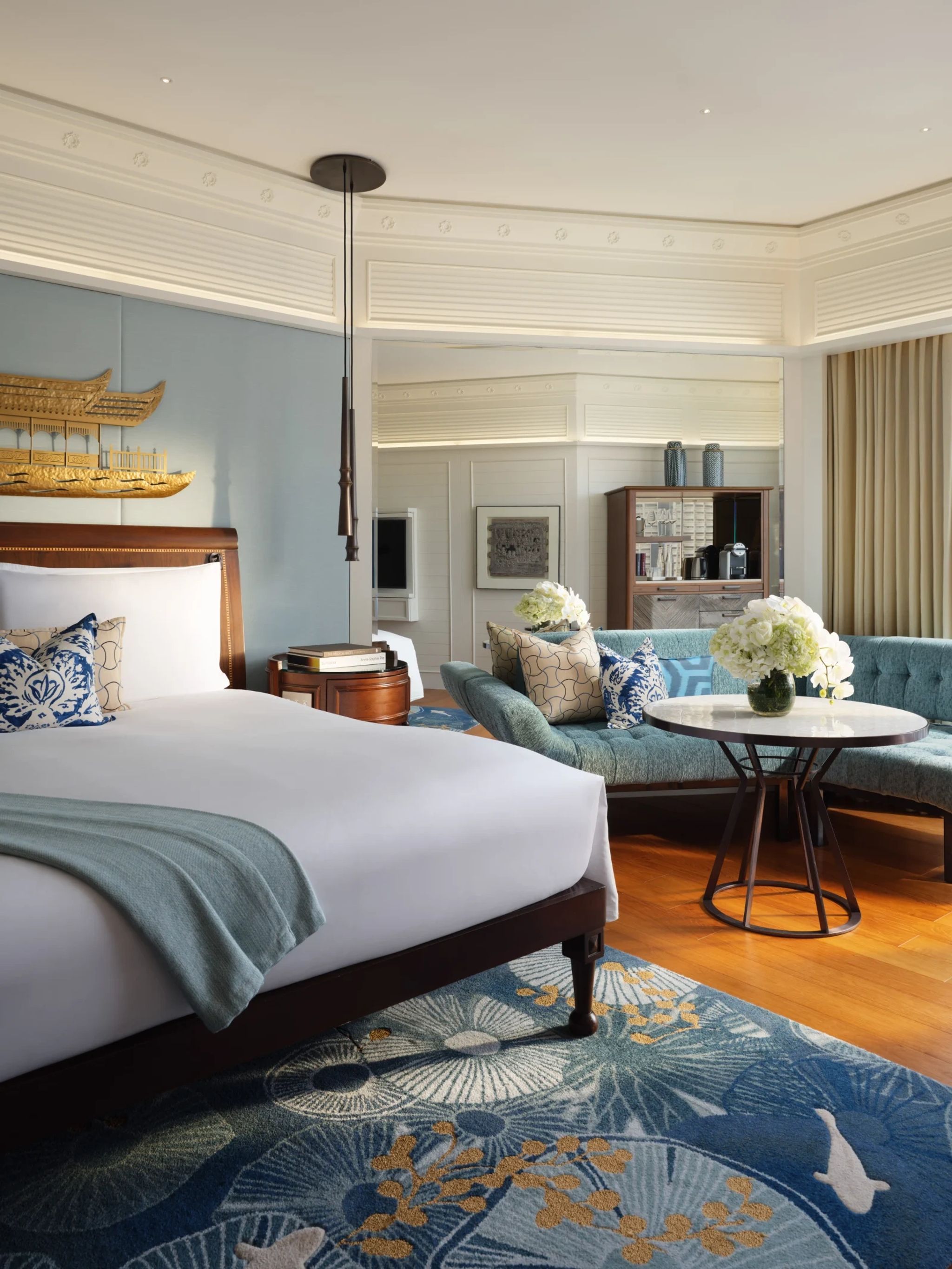 cama king-size - quarto conectante - vista rio