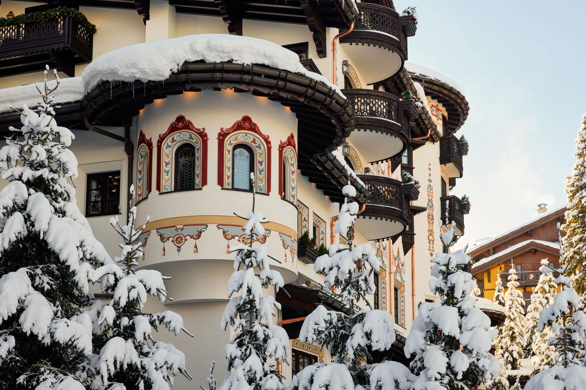 Fachada Les Airelles Courchevel  hotel de inverno - viagem na neve - les airelles