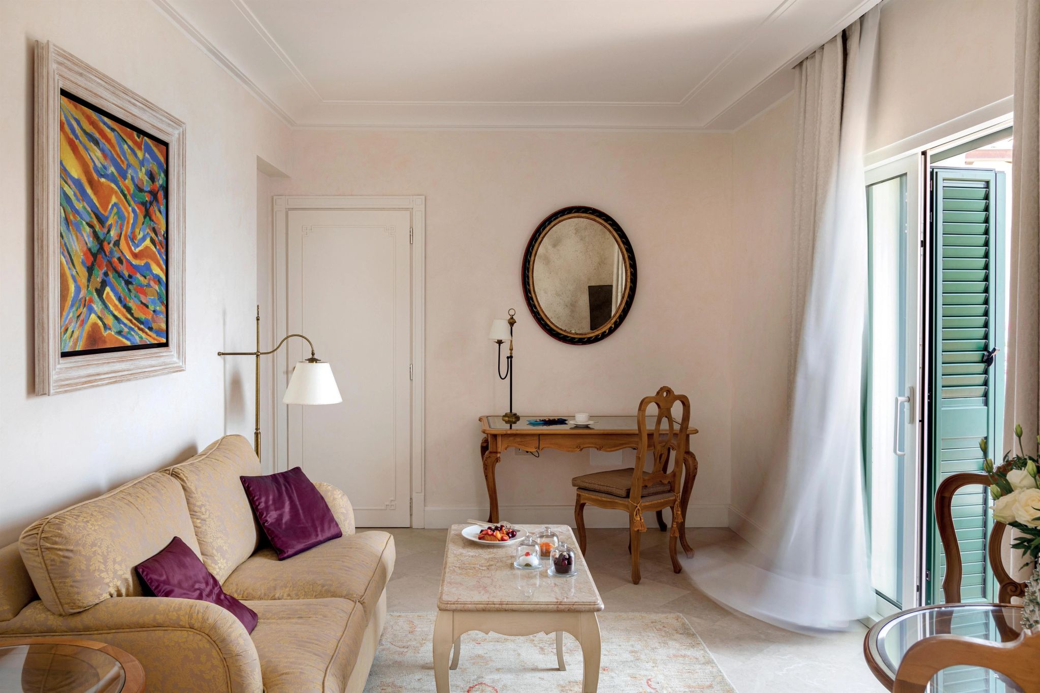 Premium Sea View Junior Suite Balcony sala do hotel- sala de estar da suite - mobiliario de luxo