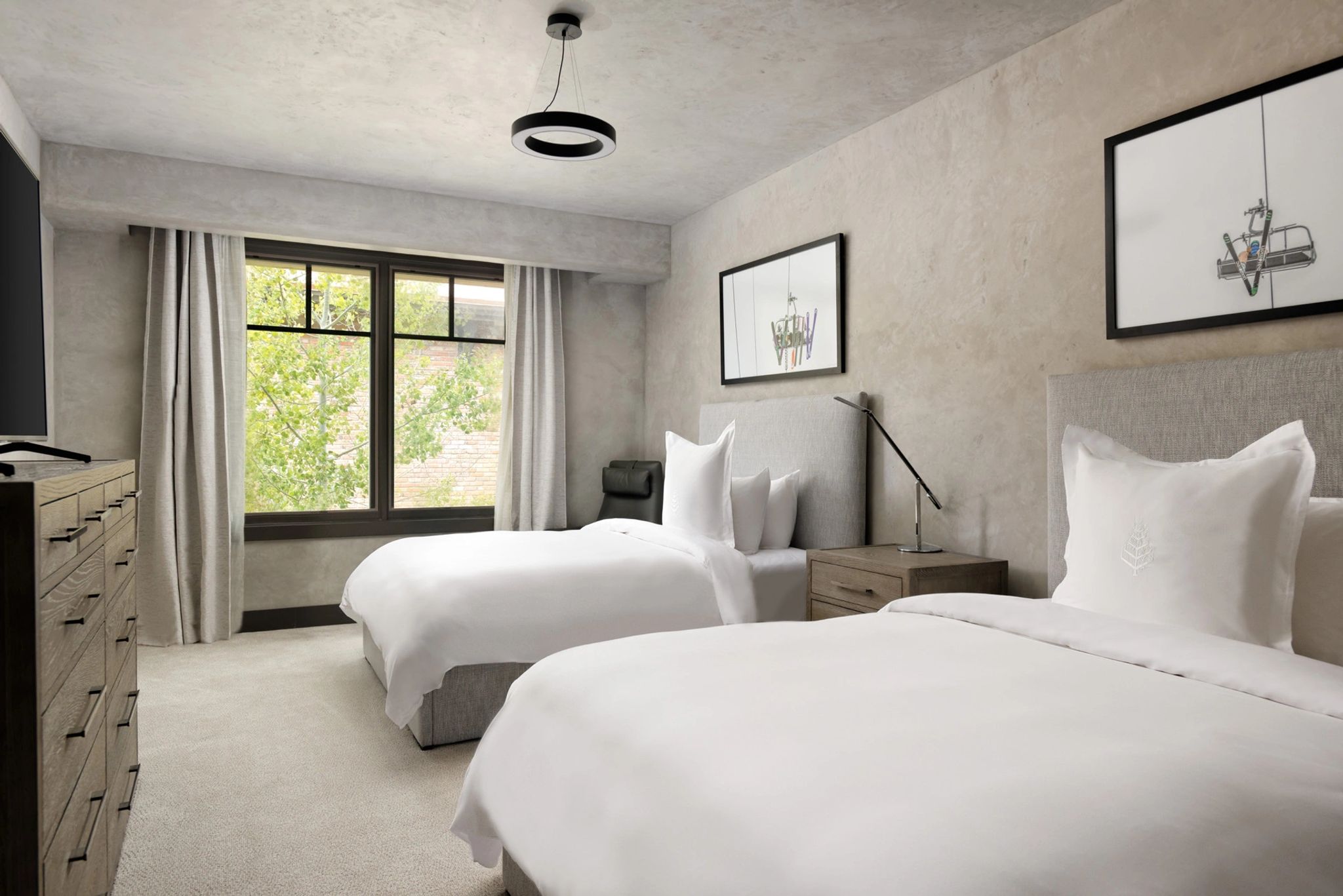 quarto com duas camas - quarto double - design de luxo - quarto moderno