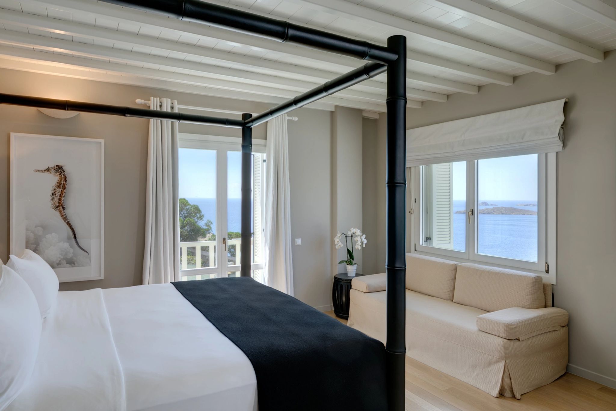 cama de dossel - quarto casal - quarto vista mar