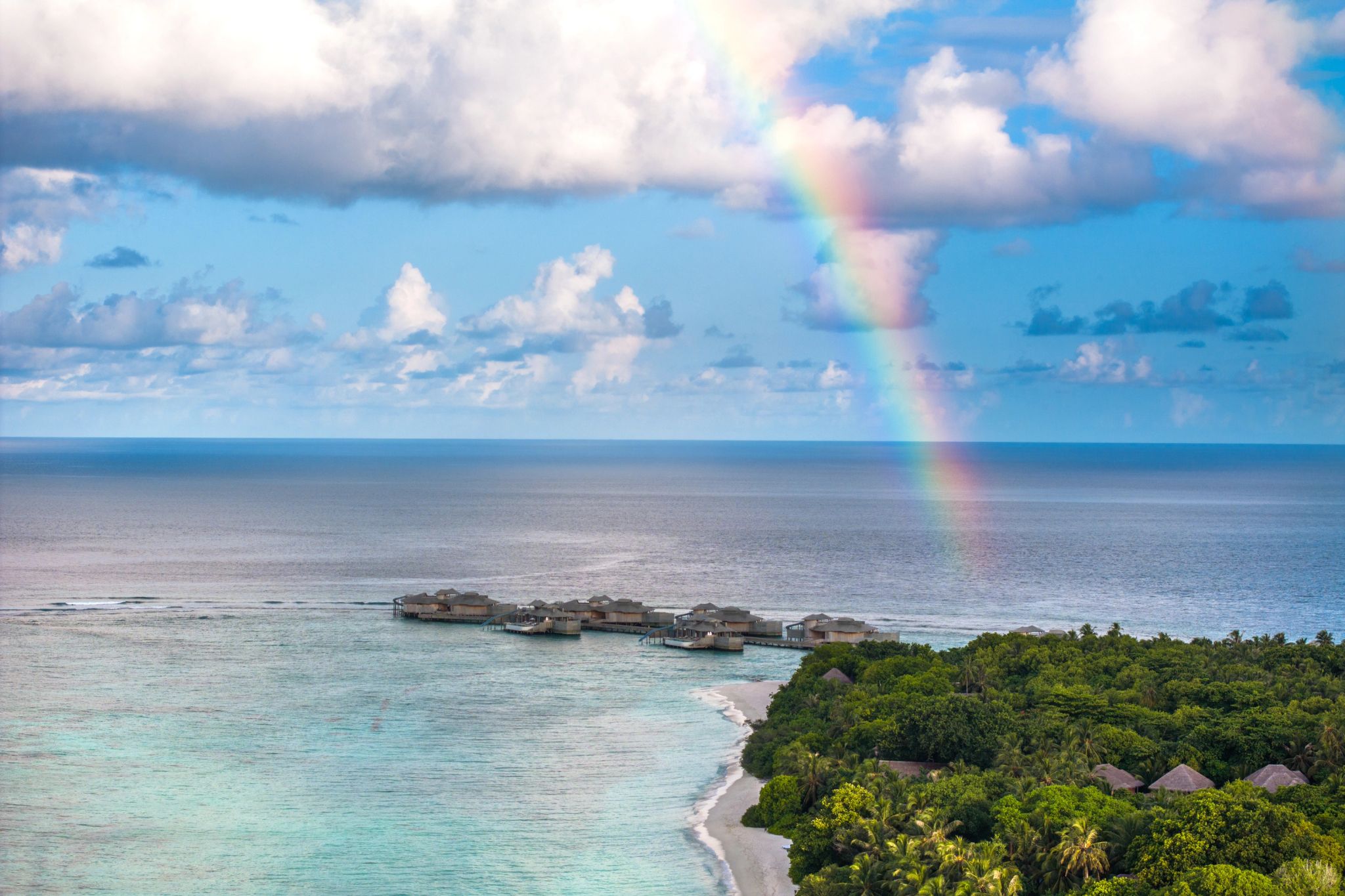 Soneva Fushi ilha maldivas resort - paisagem paradisíaca luxo – arco-iris maldivas