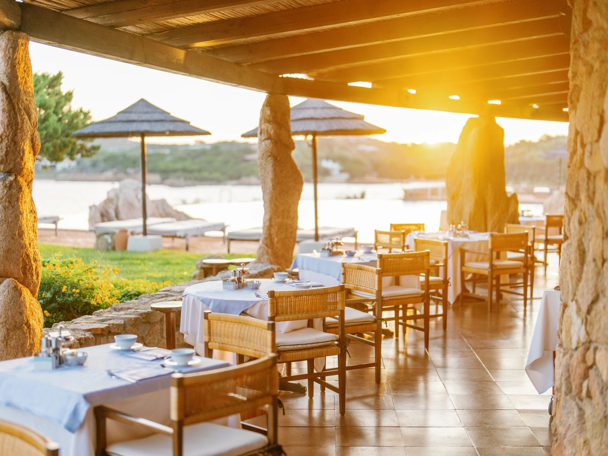 Restaurante The Grill vista por do sol - por do sol na praia - restaurante mediterraneo