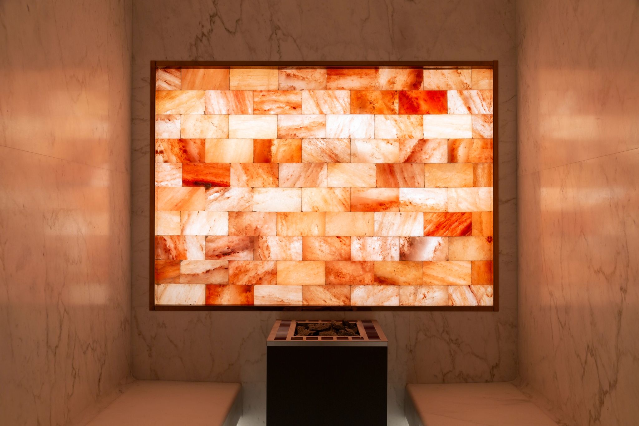 Sala de sais minerais sala de sais - sala de relaxamento - spa moderno