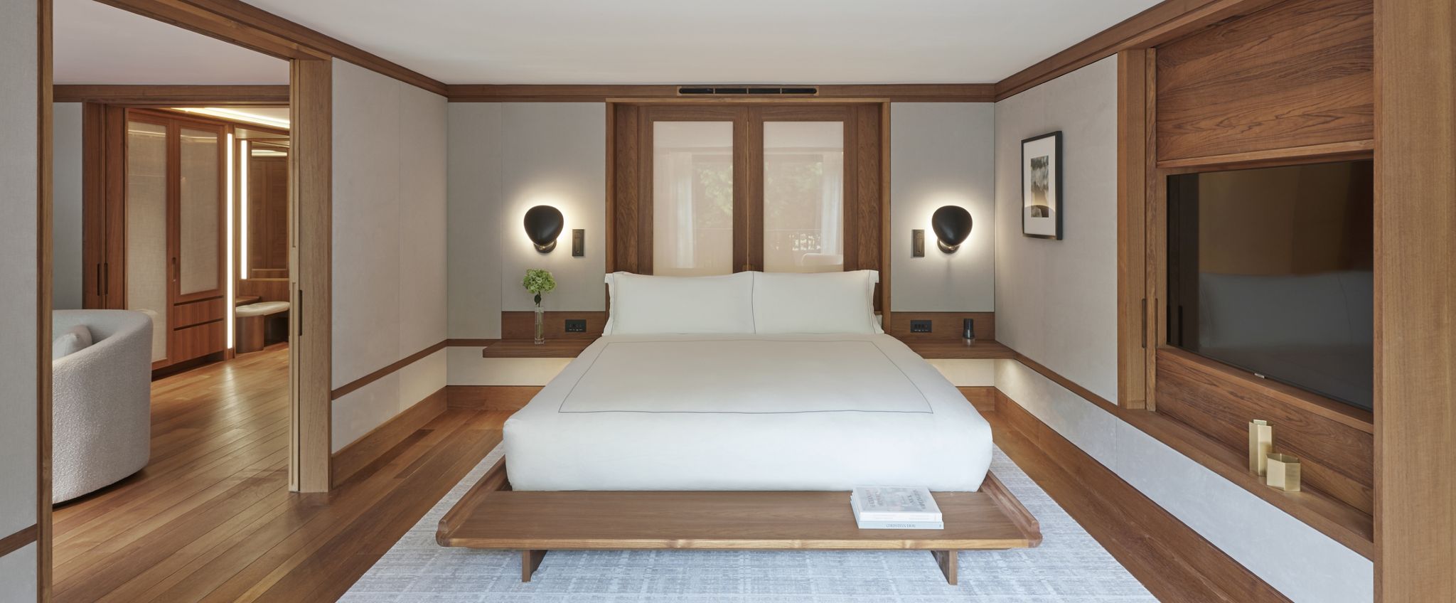 suite cama king - iluminação suave – suite moderna