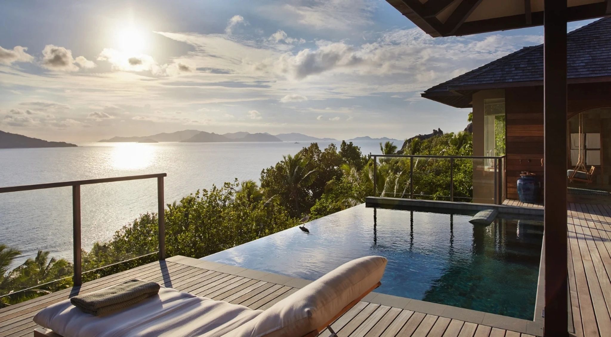 Panorama Pool Villa deck panoramico villa - area externa seychelles - solario vista oceano