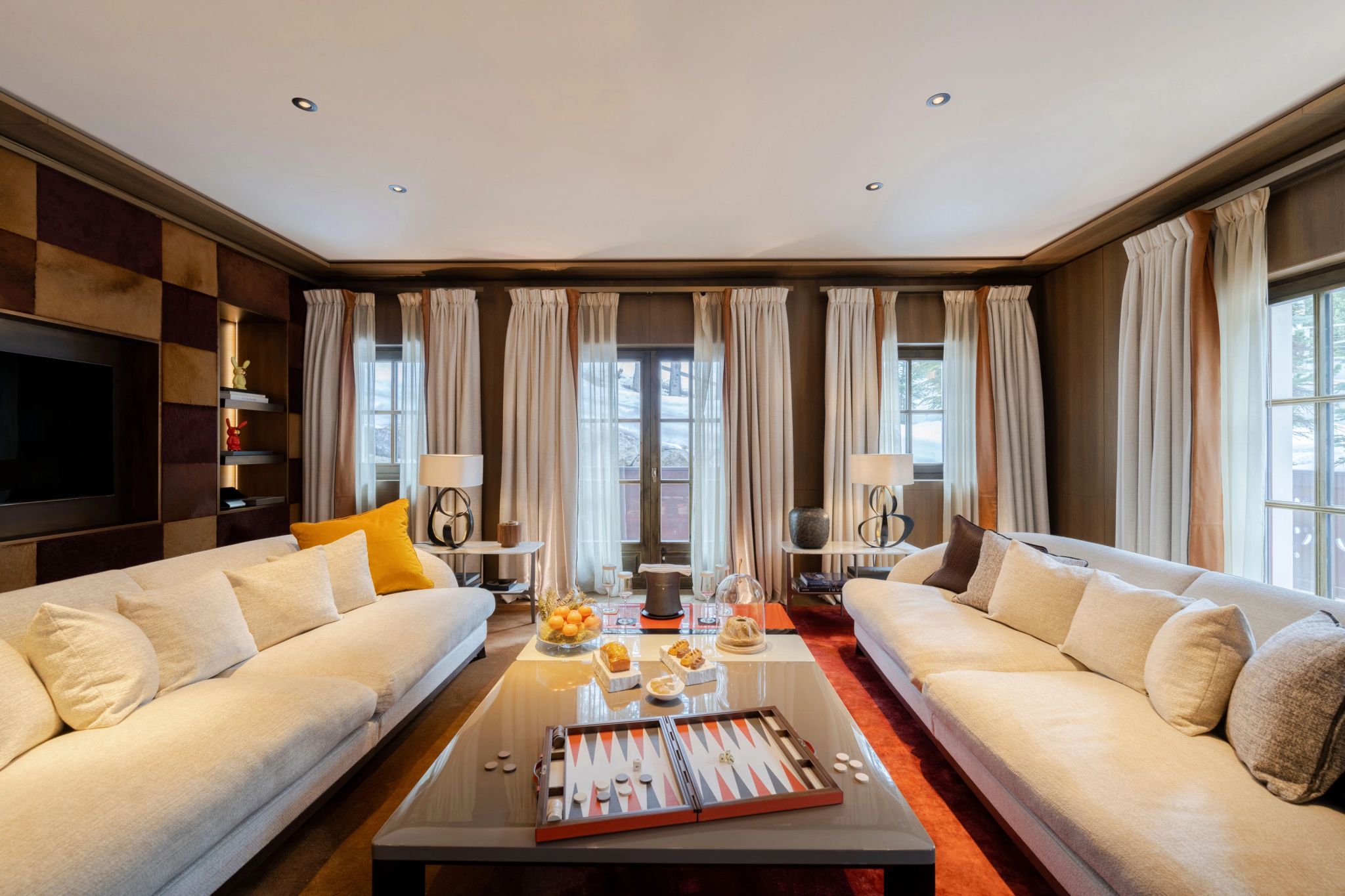 The Chalet sala de estar – vista panoramica - decoraçao moderna