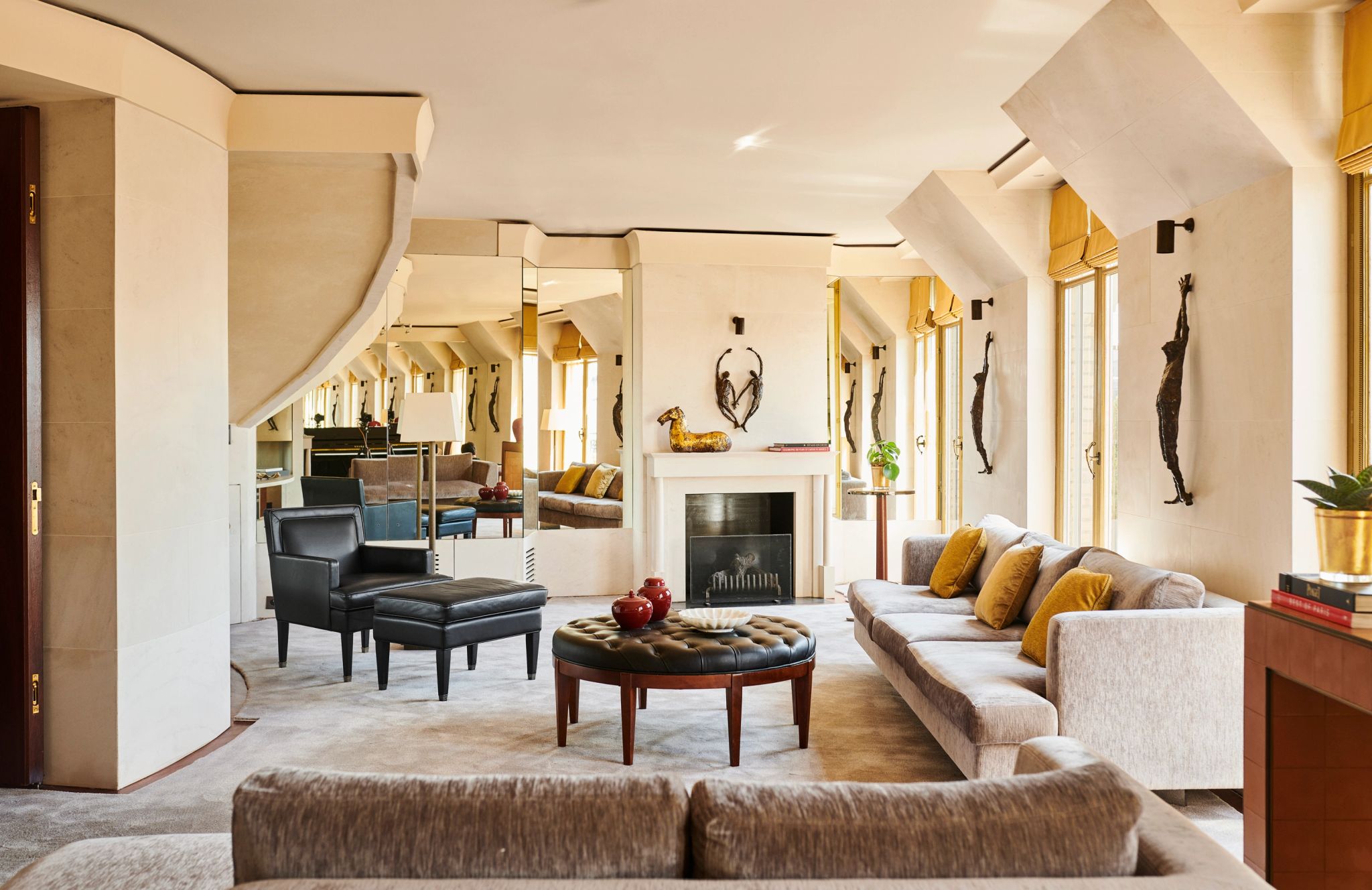 Presidential Suite  sala com lareira - sala chique - sala de estar