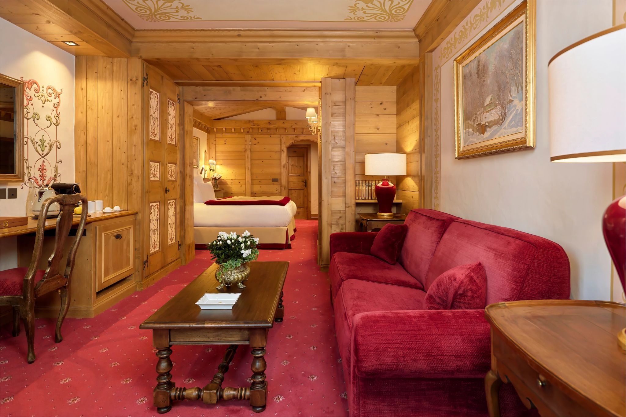 Junior Suite sala de estar - decoracao em veludo - moveis selecionados