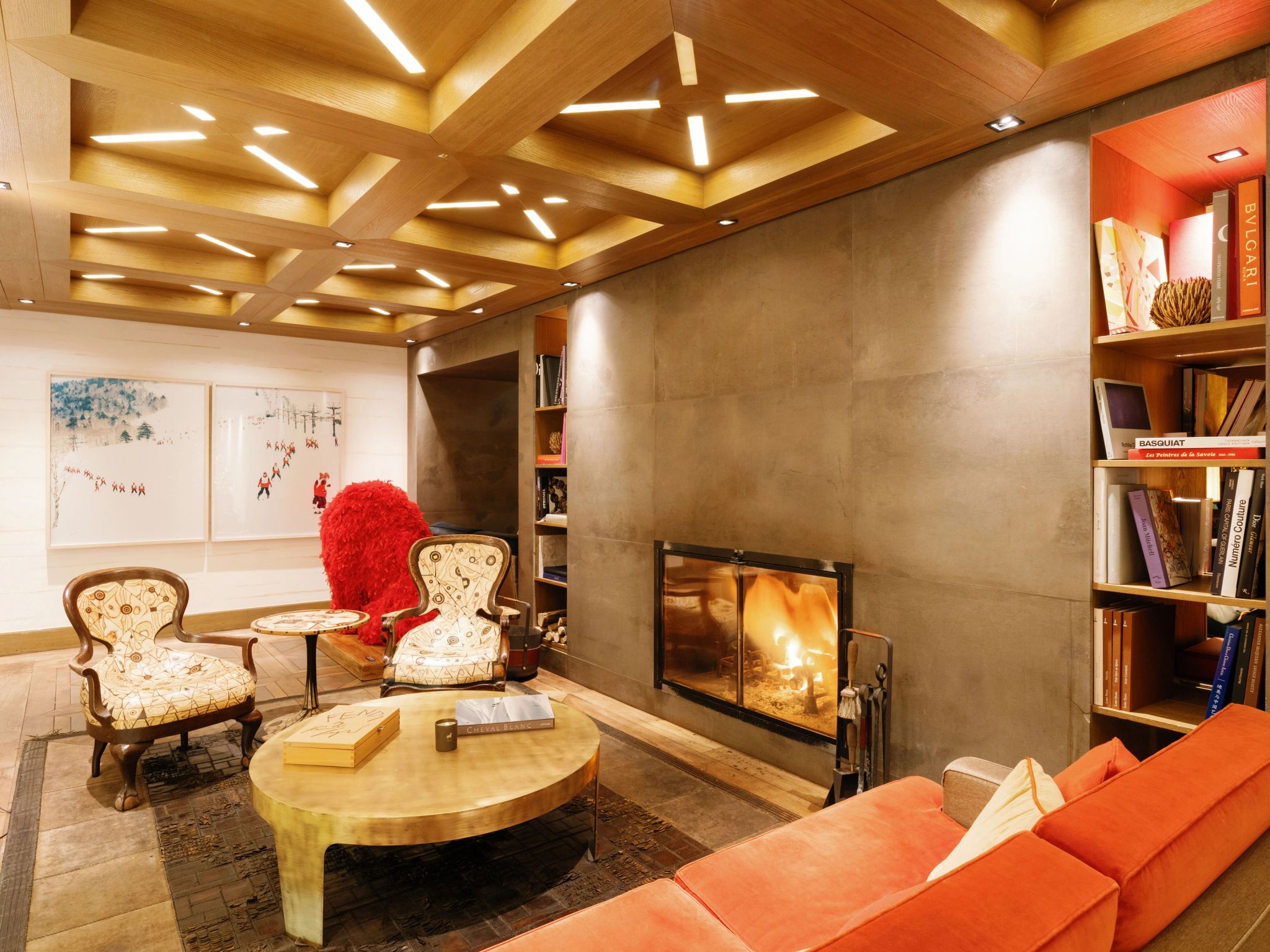 Salon Cheminé sala de estar – design de luxo – lareira