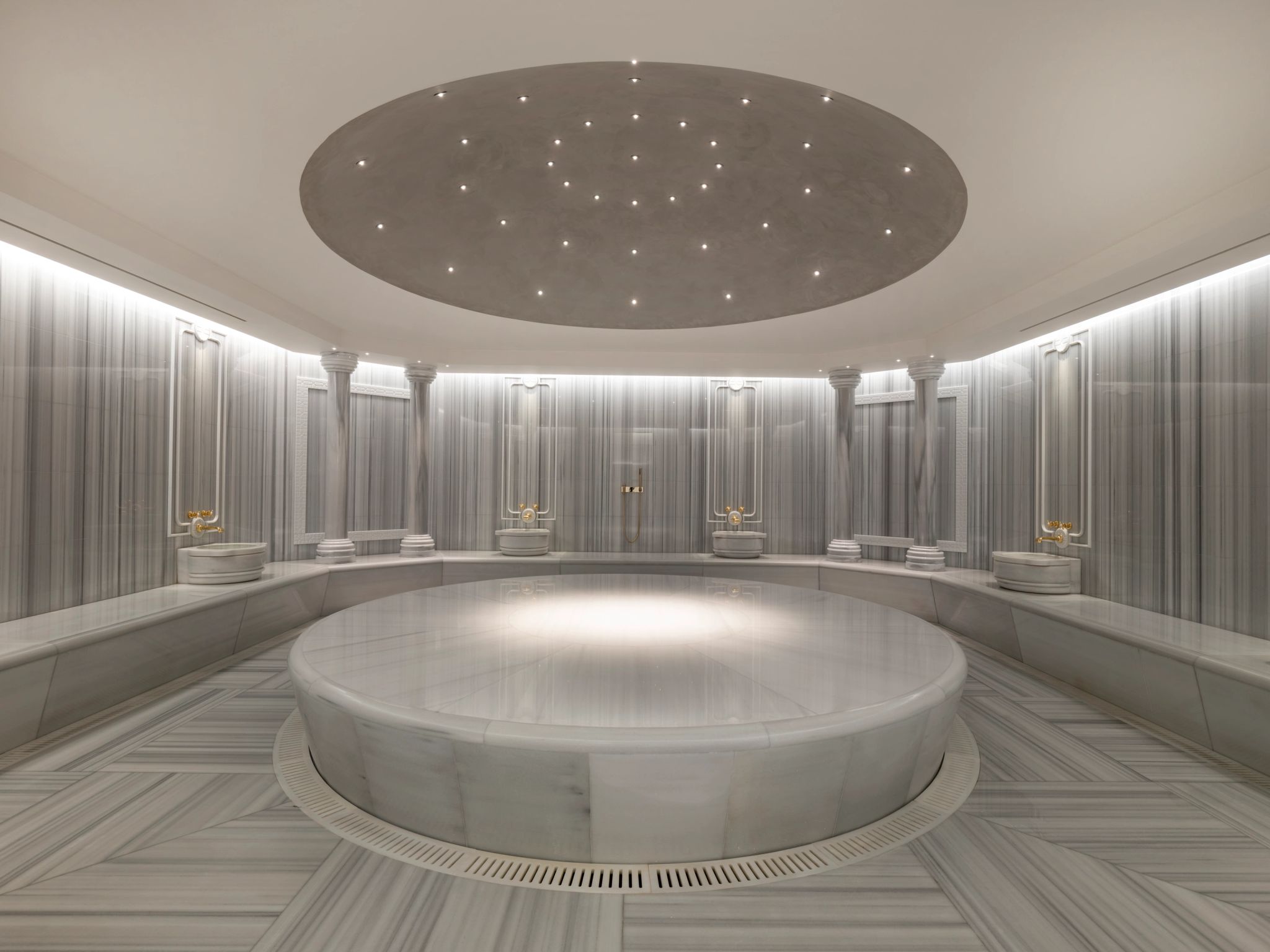 hamman – banho turco – banho relaxante – spa 5 estrelas – arquitetura de marmore