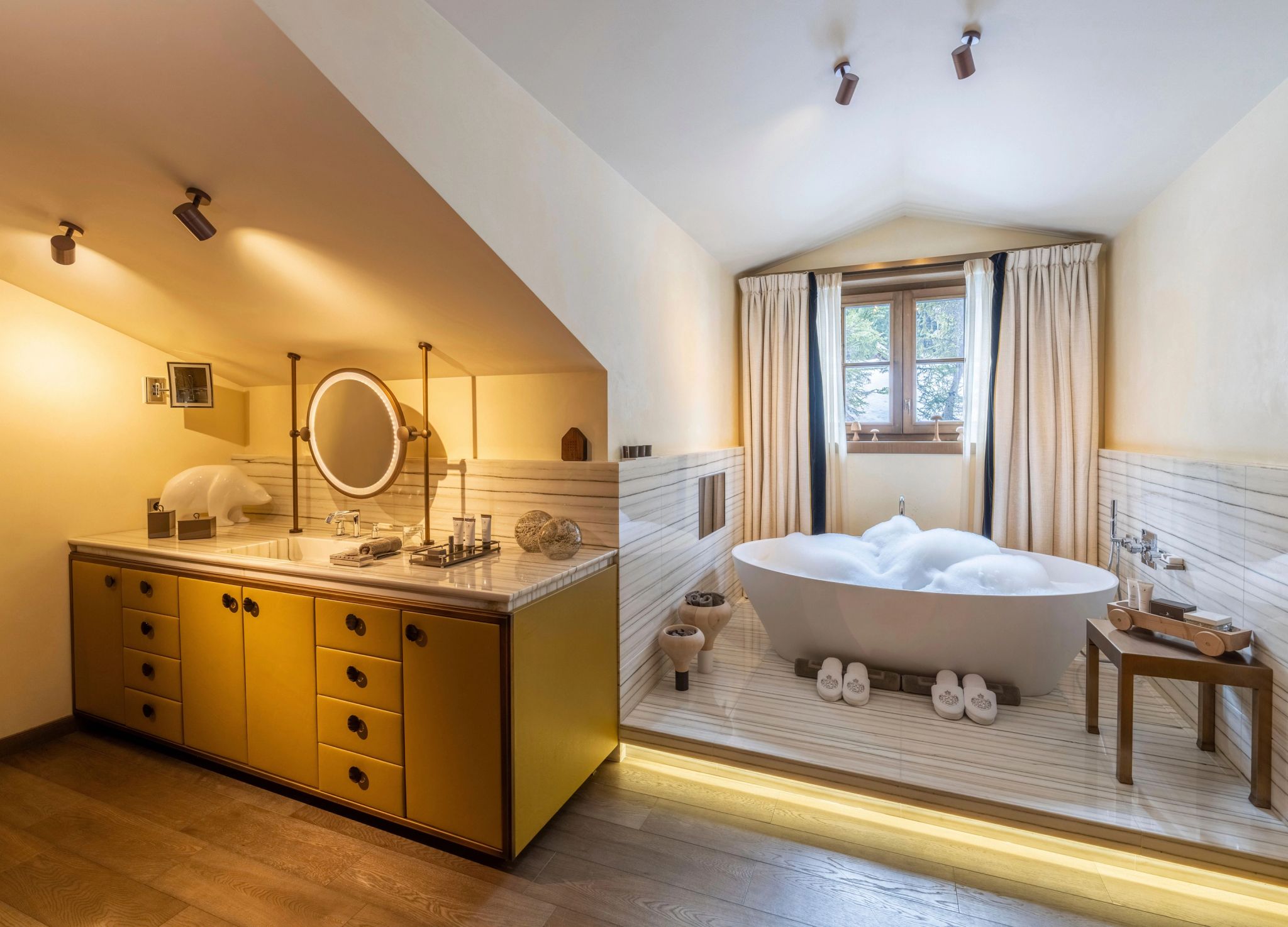 The Chalet banho de banheira – banheiro com vista – banheiro de luxo