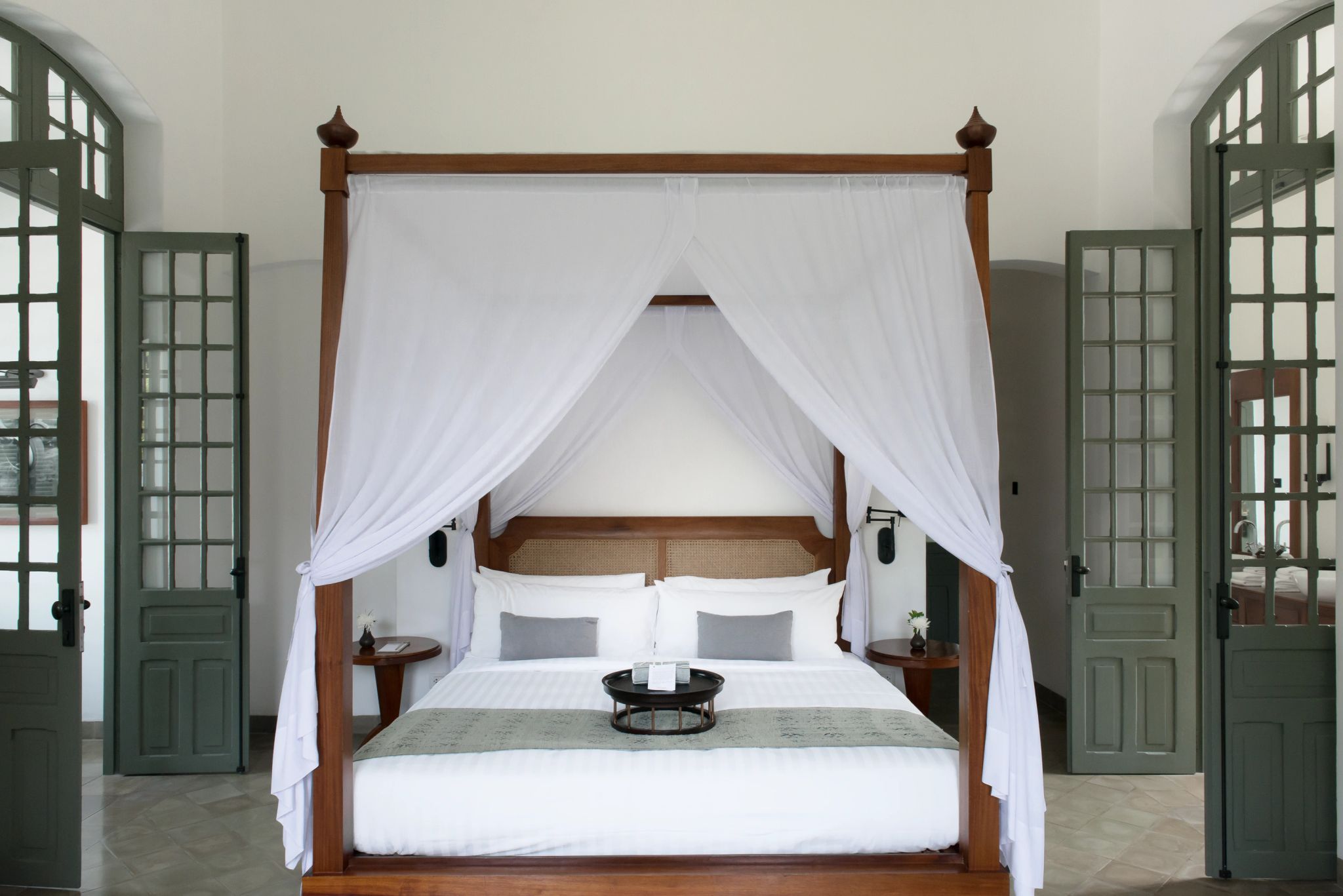 cama casal – design rustico – suite aconchegante