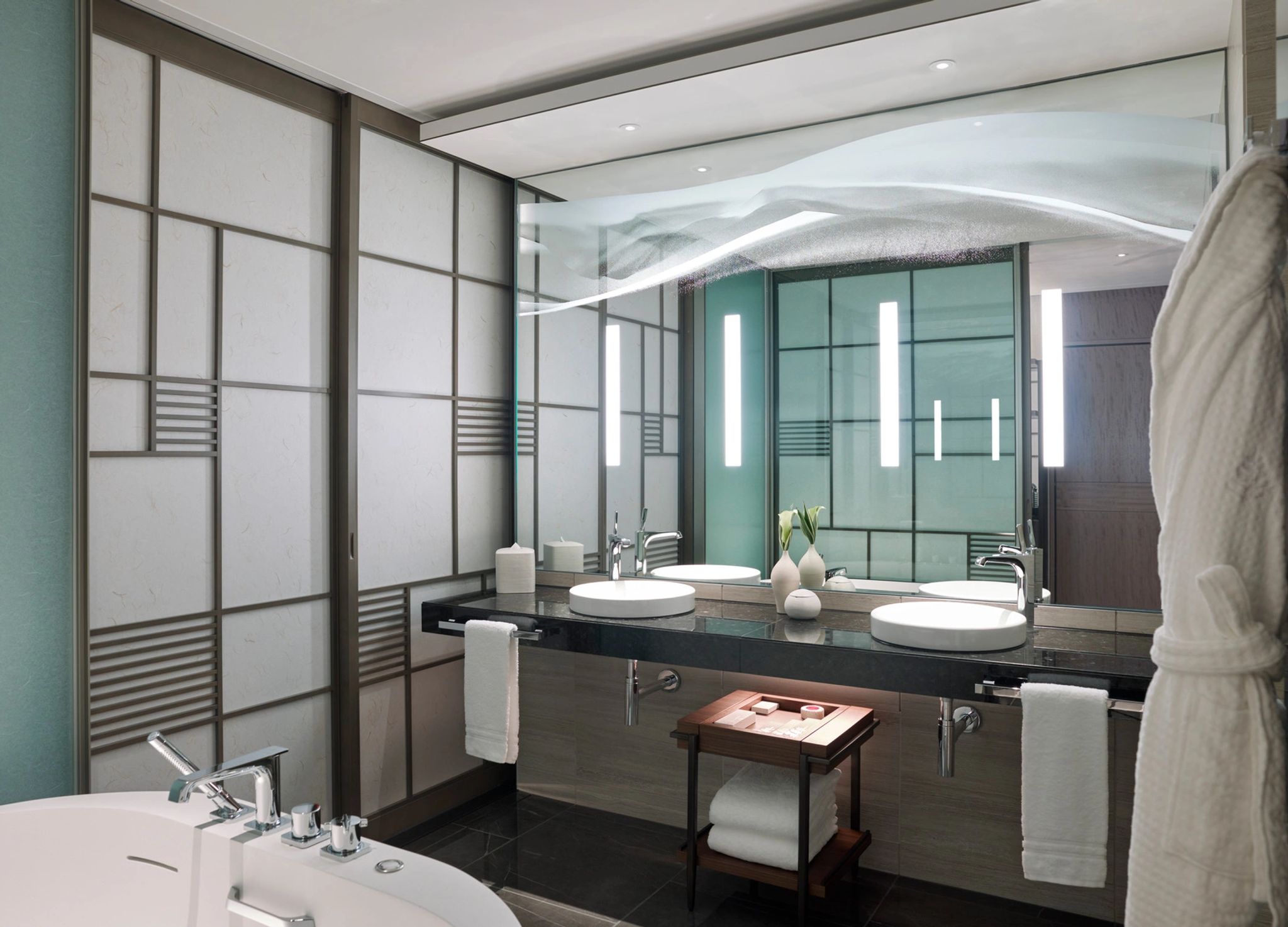 quarto com banheira - banho premium - banheiro moderno