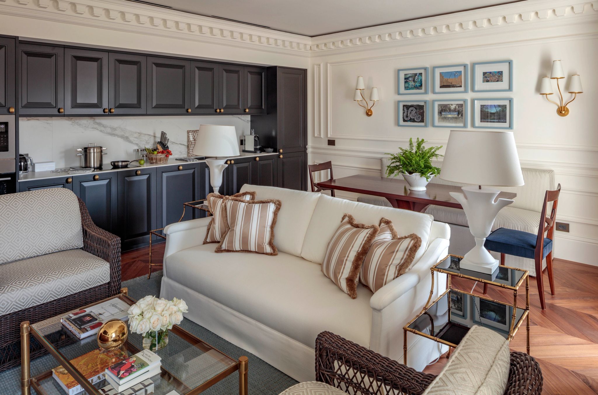 Isola One Bedroom Apartment sala de estar - cozinha moderna - area gourmet