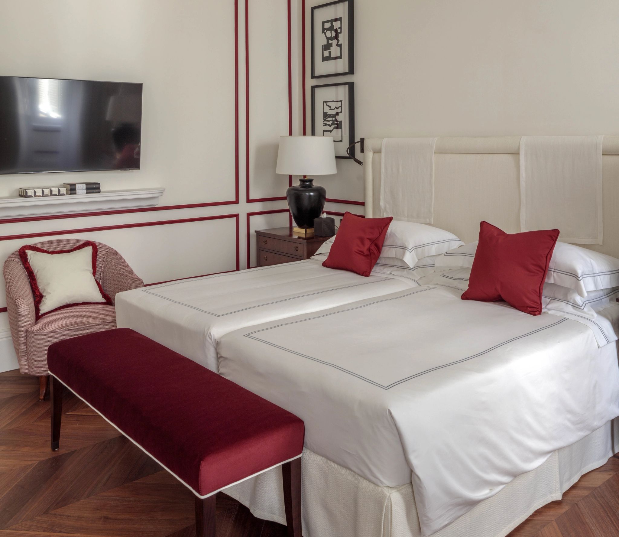 Brera Two Bedroom Apartment Frescoes quarto com duas camas - quarto duplo - camas twin