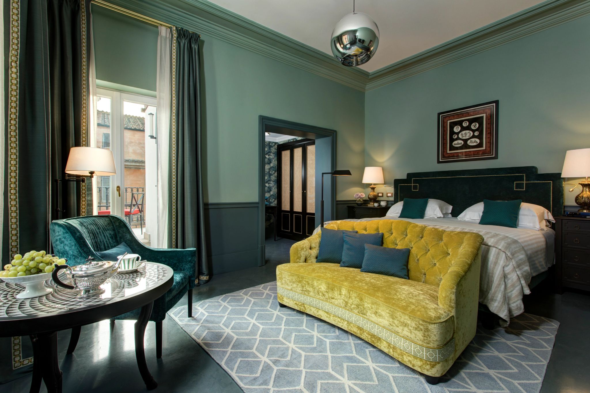 Spagna Penthouse Terrace quarto com sala - sala de estar - sofa confortavel