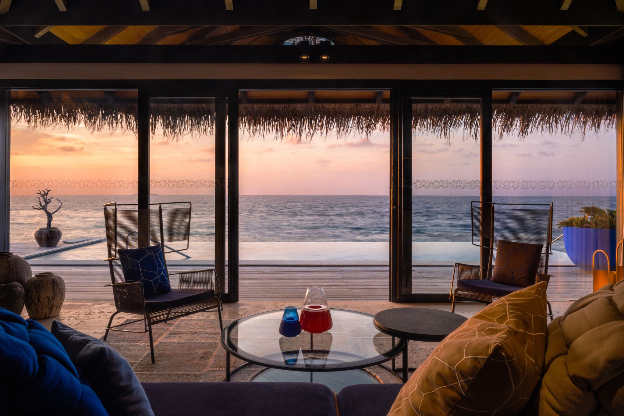 vista mar – sala de estar – villa nas maldivas