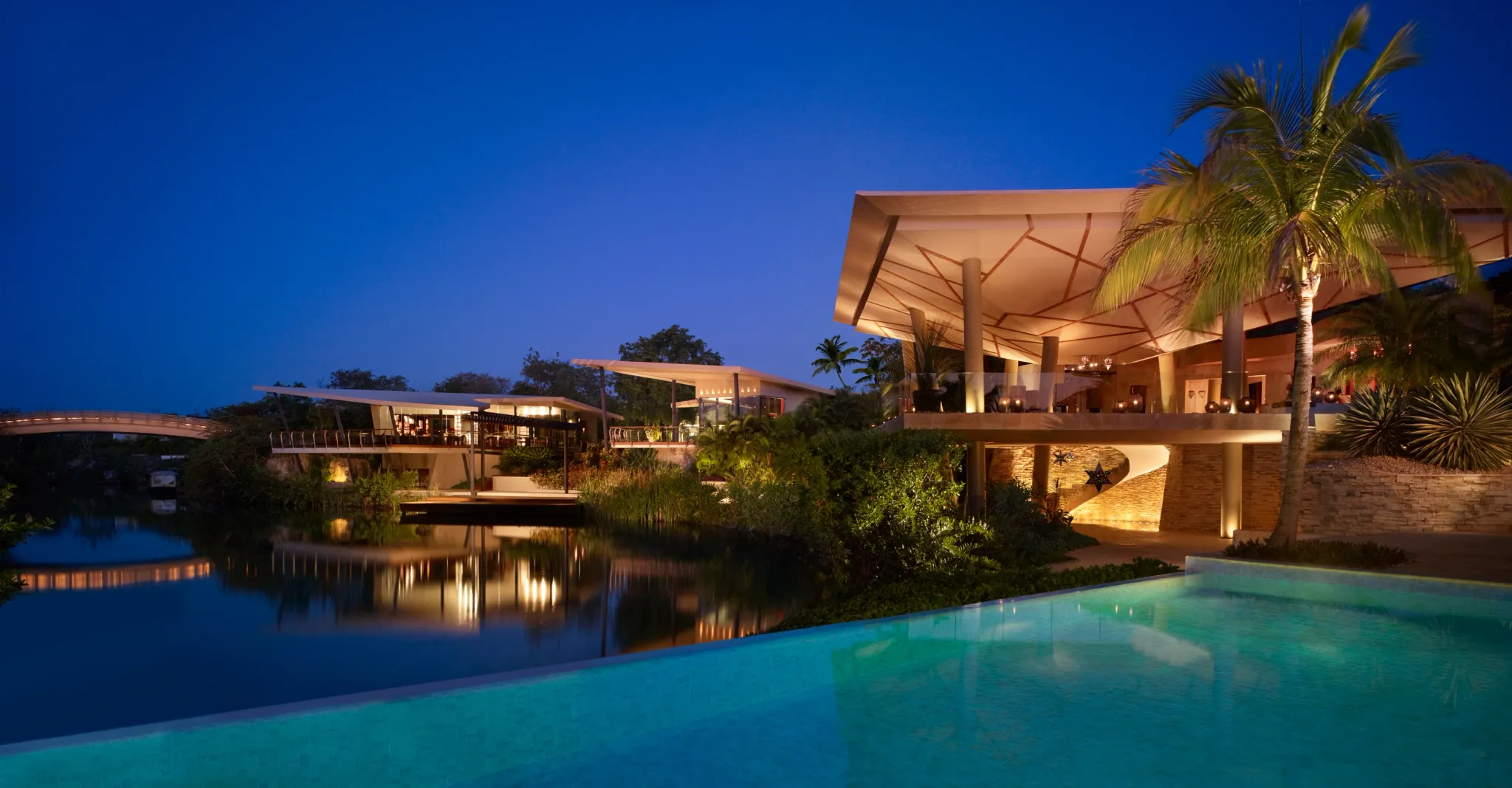 arquitetura de luxo – rosewood mayakoba – area externa hotel