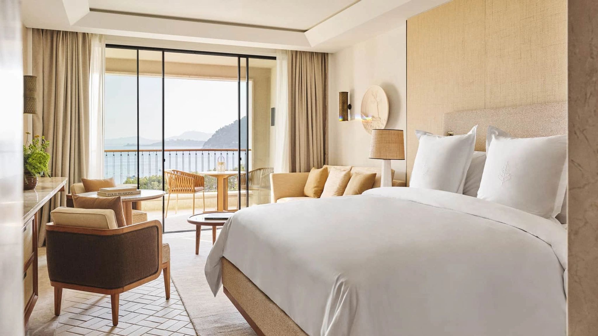 suite vista mar - decoracao moderna - cama de casal