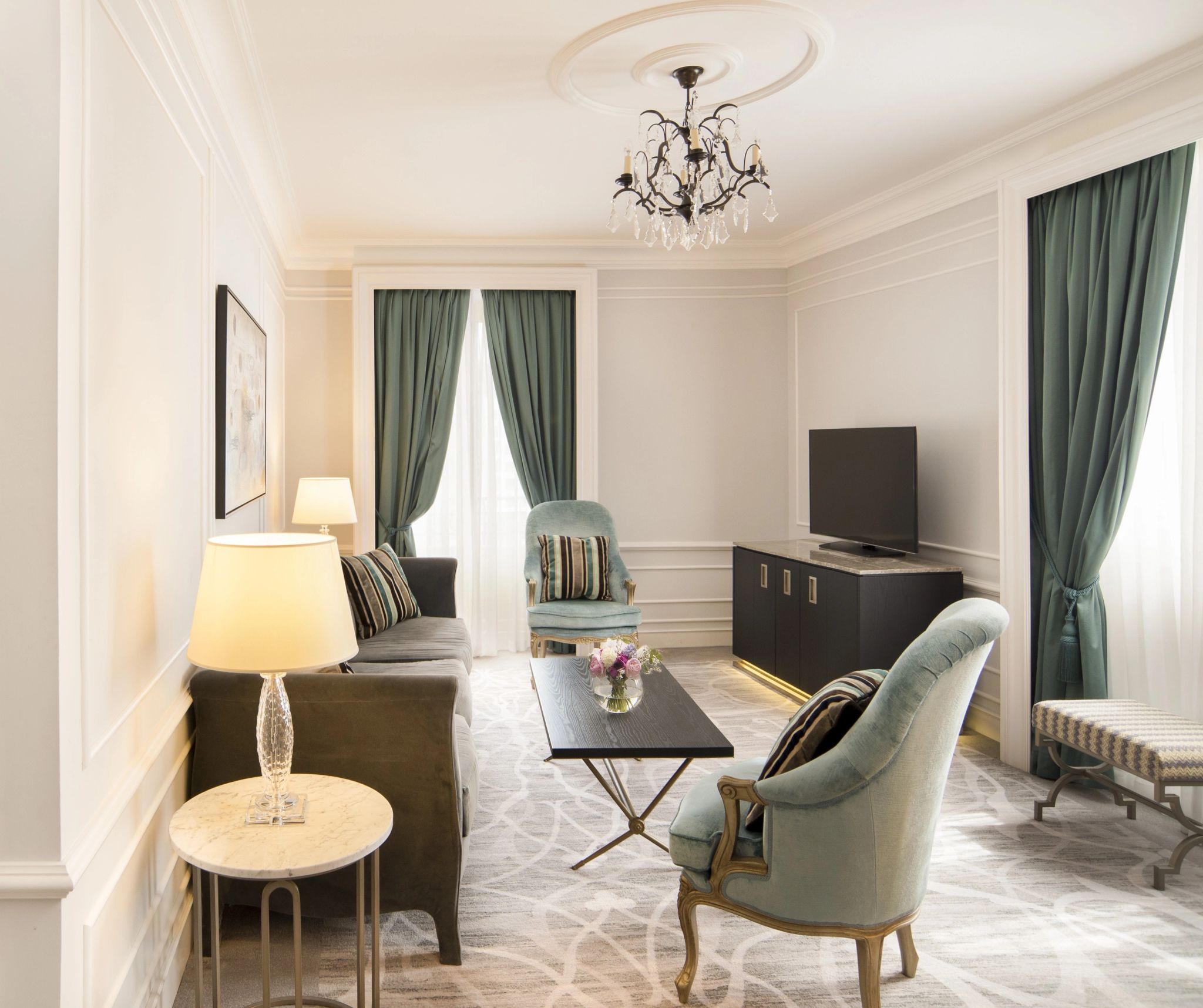 sala de estar - sala chique - suite com sala