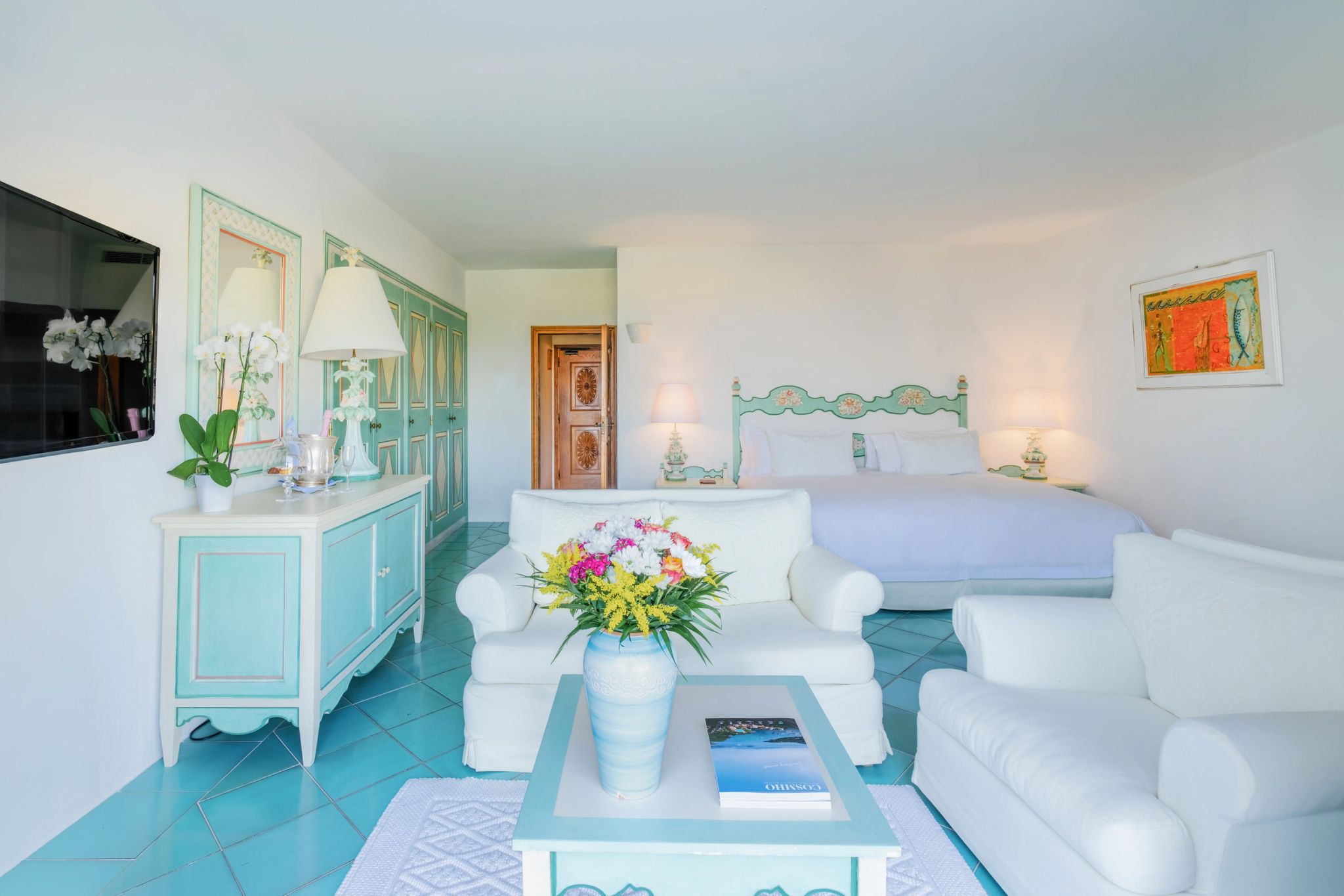 Premium quarto com sala - sala integrada - sala de tv