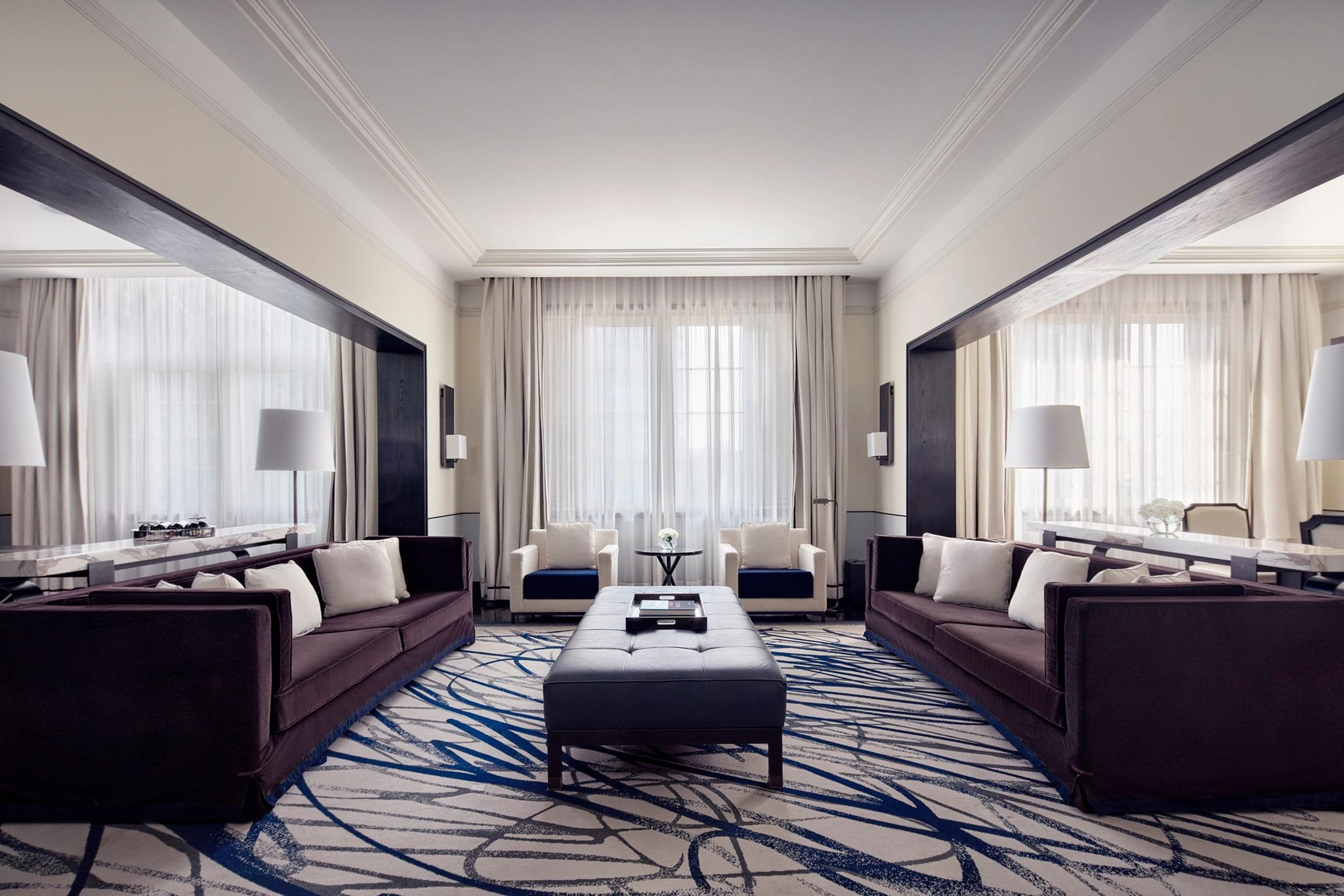 Presidential Suite sala de estar - suite espaçosa - sala chique - sala moderna