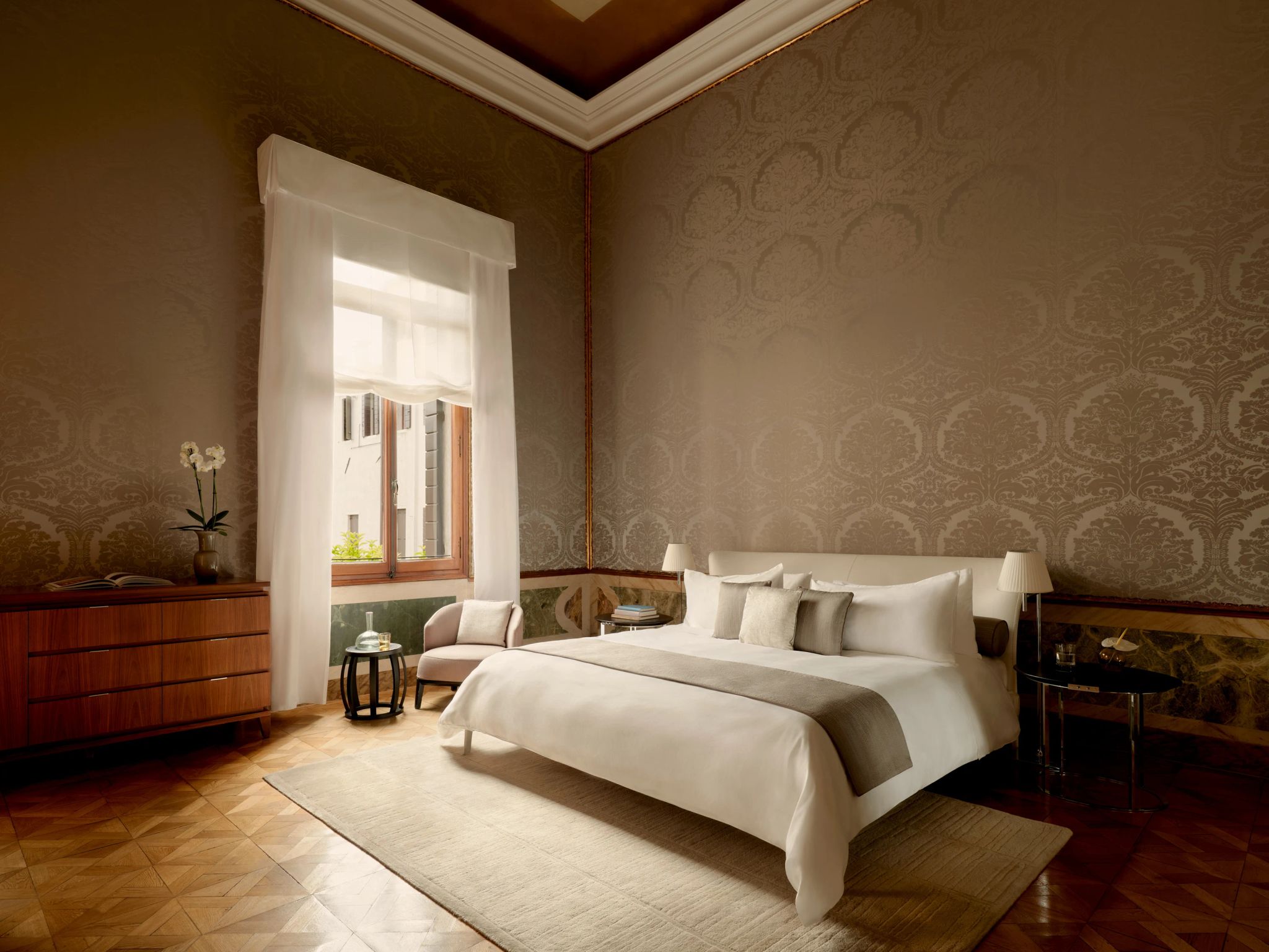 parede de seda - quarto de luxo - vista grande canal - quarto espaçoso