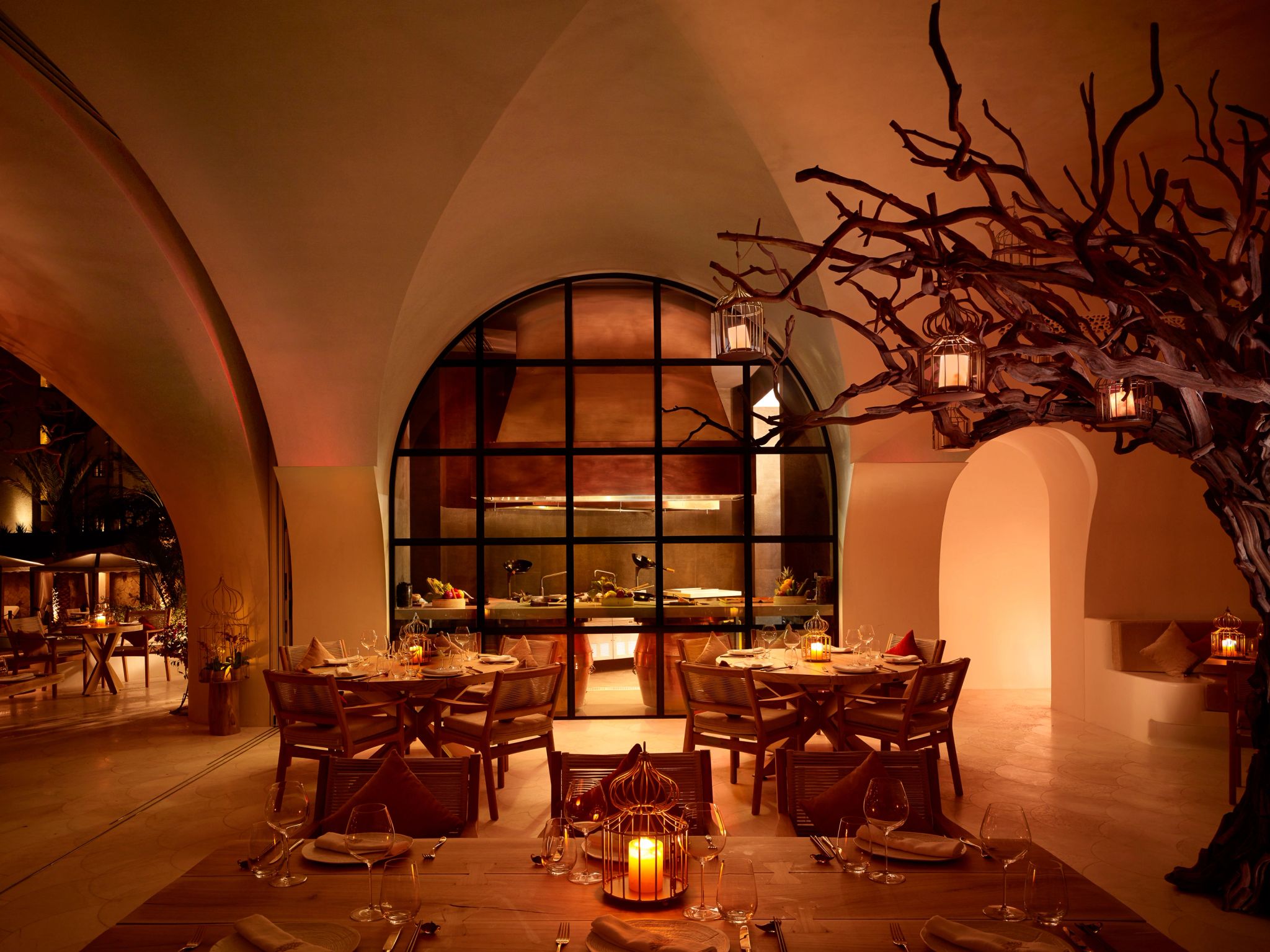 arquitetura mexicana - area gourmet - restaurante de hotel - culinaria asiatica