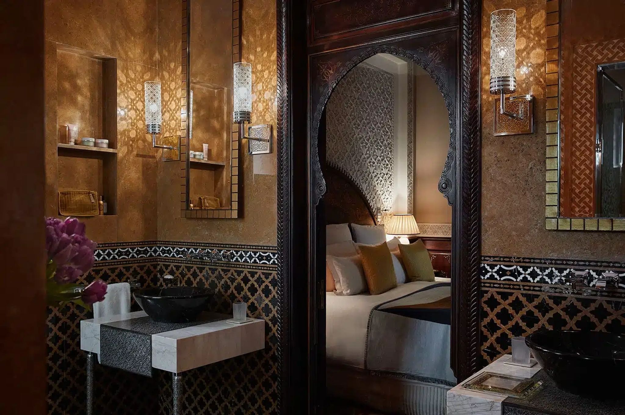 privilege riad marrakech - cama king privilege - dois quartos riad