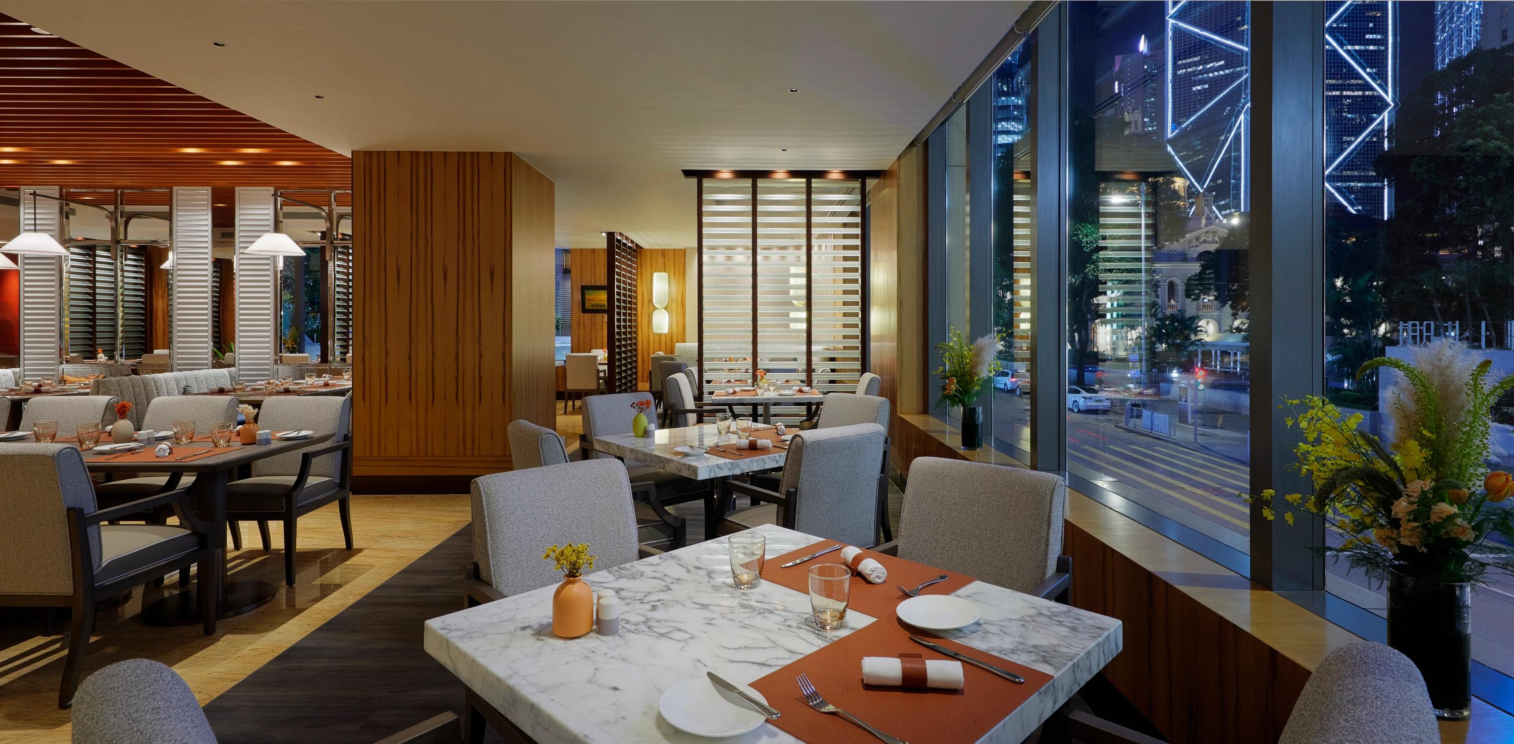 restaurante mandarin oriental – gastronomia asiatica - vista cidade de hong kong