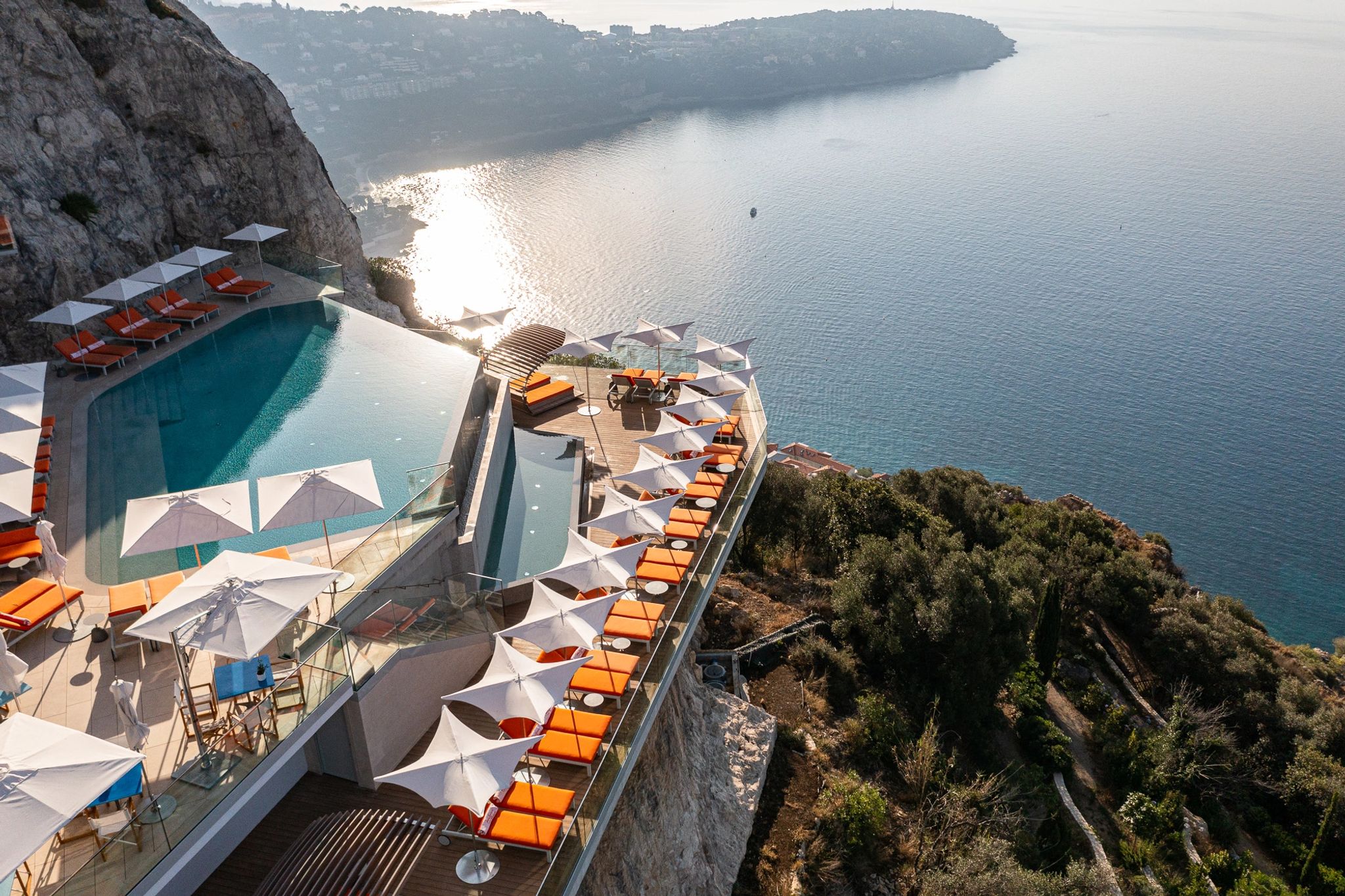 piscina externa - vista panoramica - terraço com vista –  hotel na montanha - riviera francesa