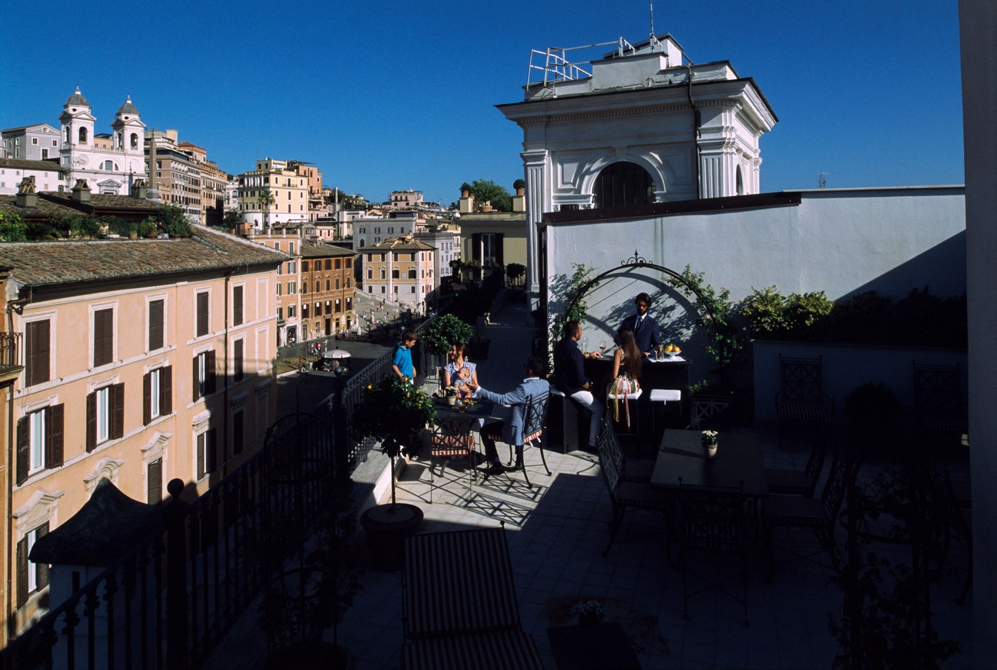Terraço do hotel terraço do hotel - terraço vista roma - lazer ao ar livre